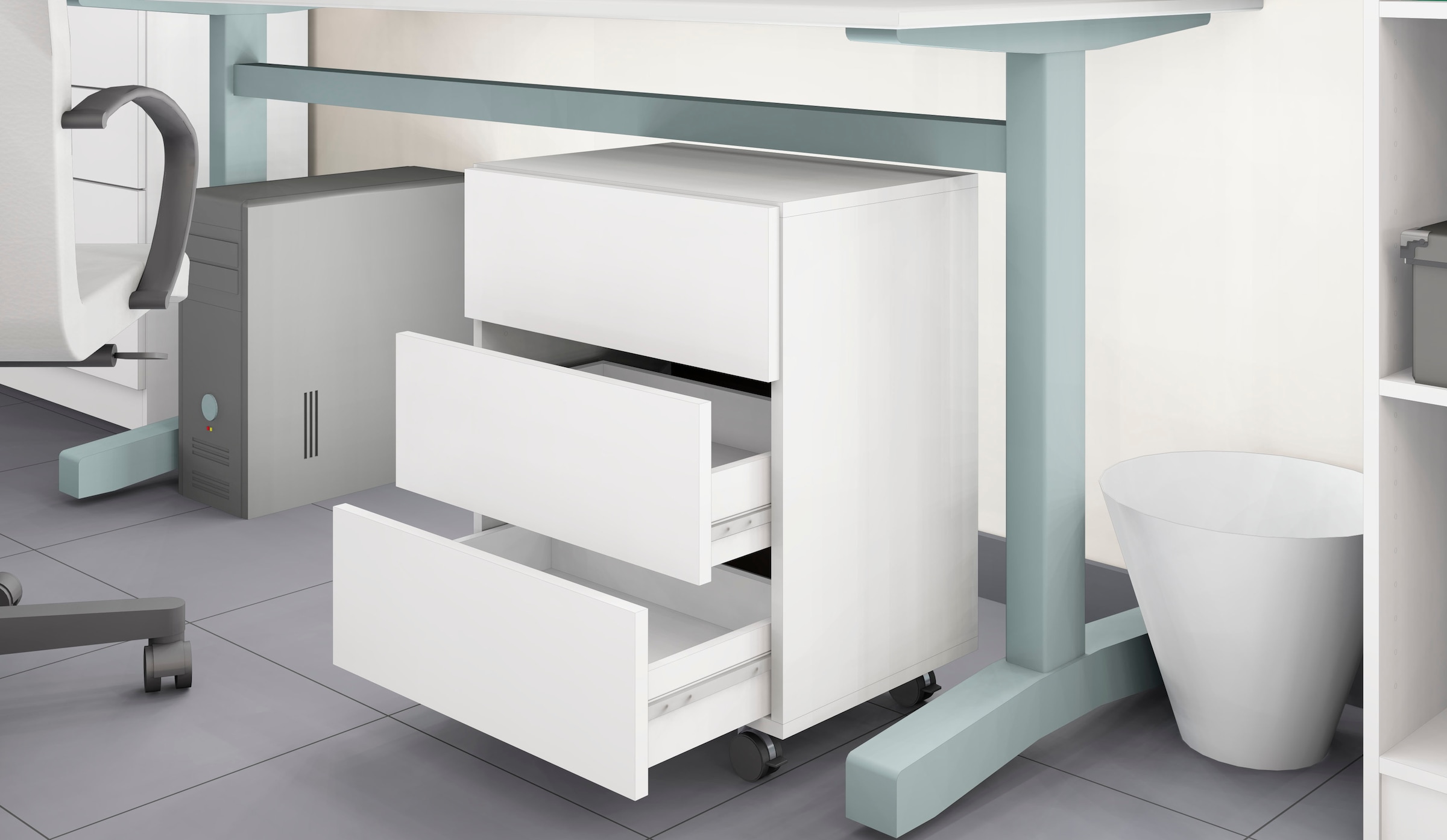 borchardt Möbel Rollcontainer »Wallis«, in moderner griffloser Optik