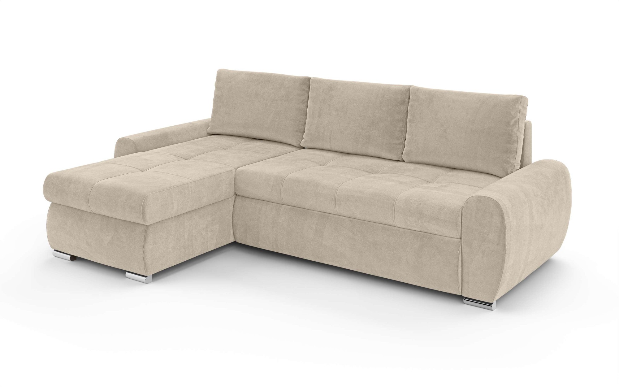 INOSIGN Ecksofa »HAVERHILL Schlafsofa mit Bettkasten, Masse B/H/T: 237/89/166 cm«, L-Form mit Recamiere links oder rechts bestellbar, Wellenunterfederung