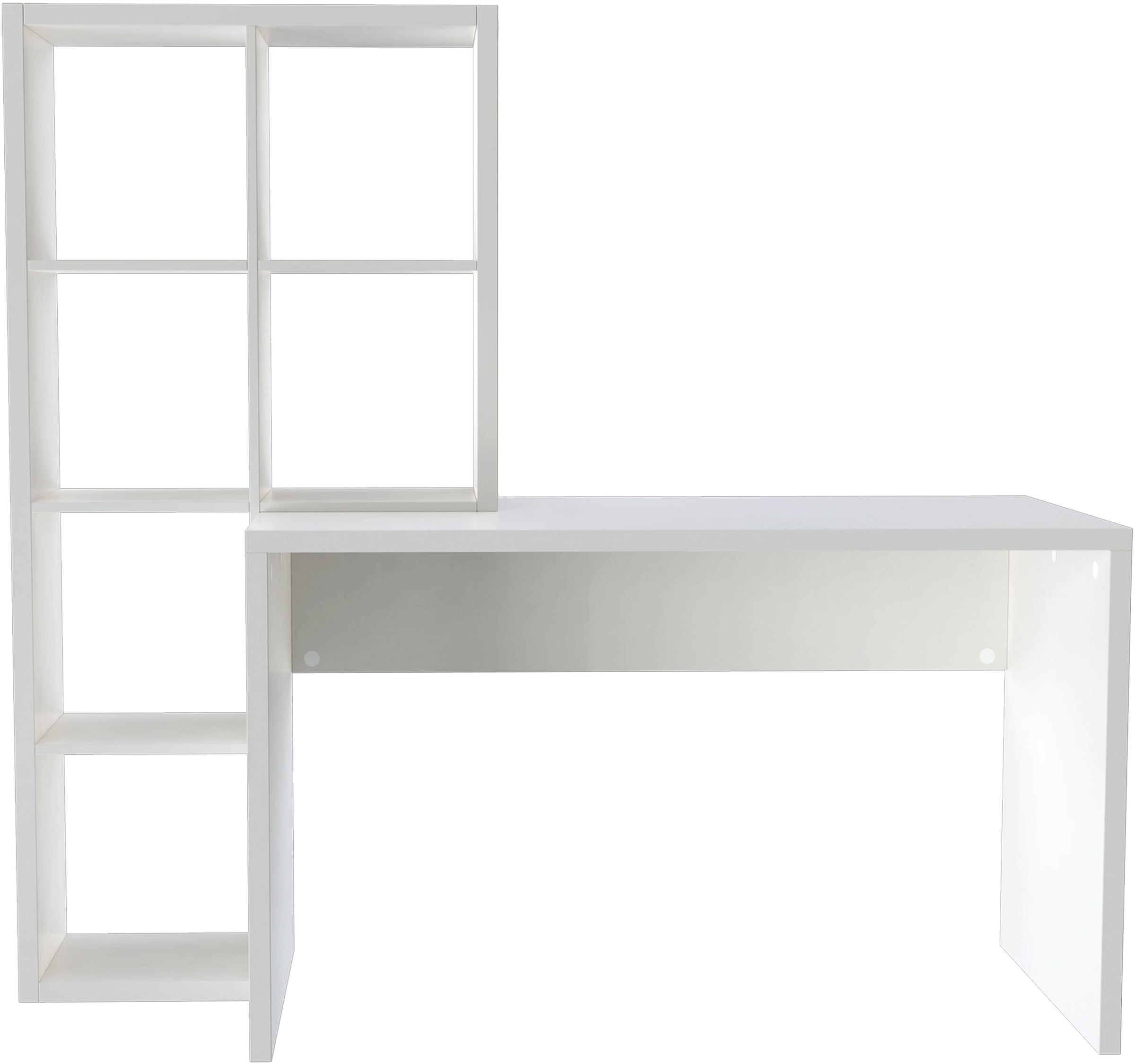INOSIGN Regal-Schreibtisch »Triest, Computertisch mit Raumtrenner, Breite 156 cm«, Regalelement flexibel montierbar, 6 Fächer, Tischbreite 120 cm