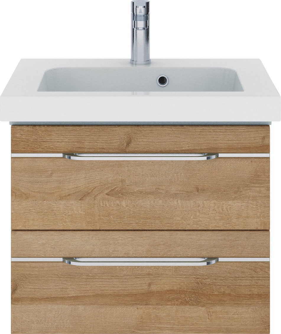 Saphir Badmöbel-Set »Balto Sprint 2-teilig, Mineralmarmor-Waschtisch mit LED-Spiegelschrank«, (2 St.), Badezimmer Set inkl. Türdämpfer, 70 cm breit, 2 Türen, 2 Schubladen