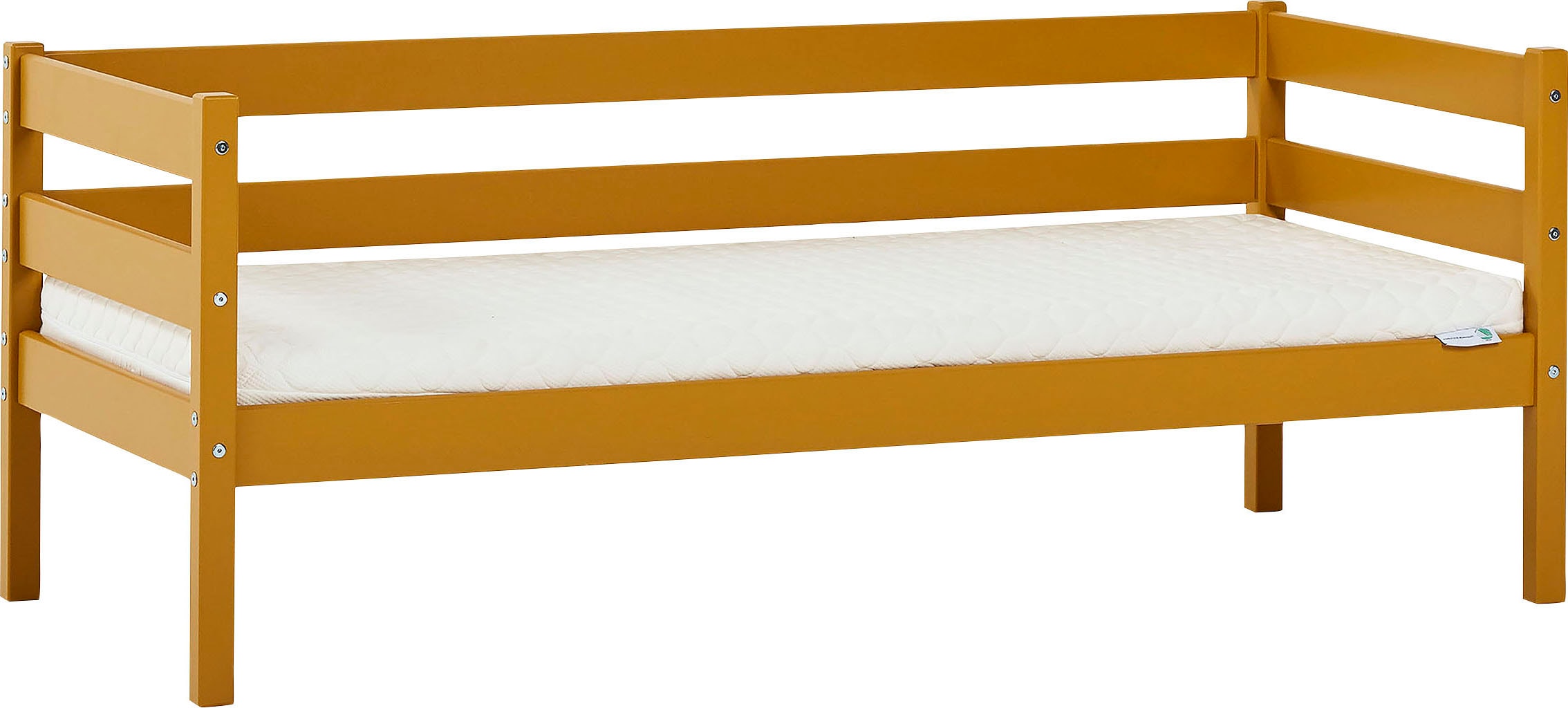 Hoppekids Einzelbett "ECO Comfort Kinderbett, Kiefer Massivholz, Jugendbett inkl. Rollrost" 70x160 cm, wahlweise in verschieden Farben/ Matratze/ Absturzsicherung
