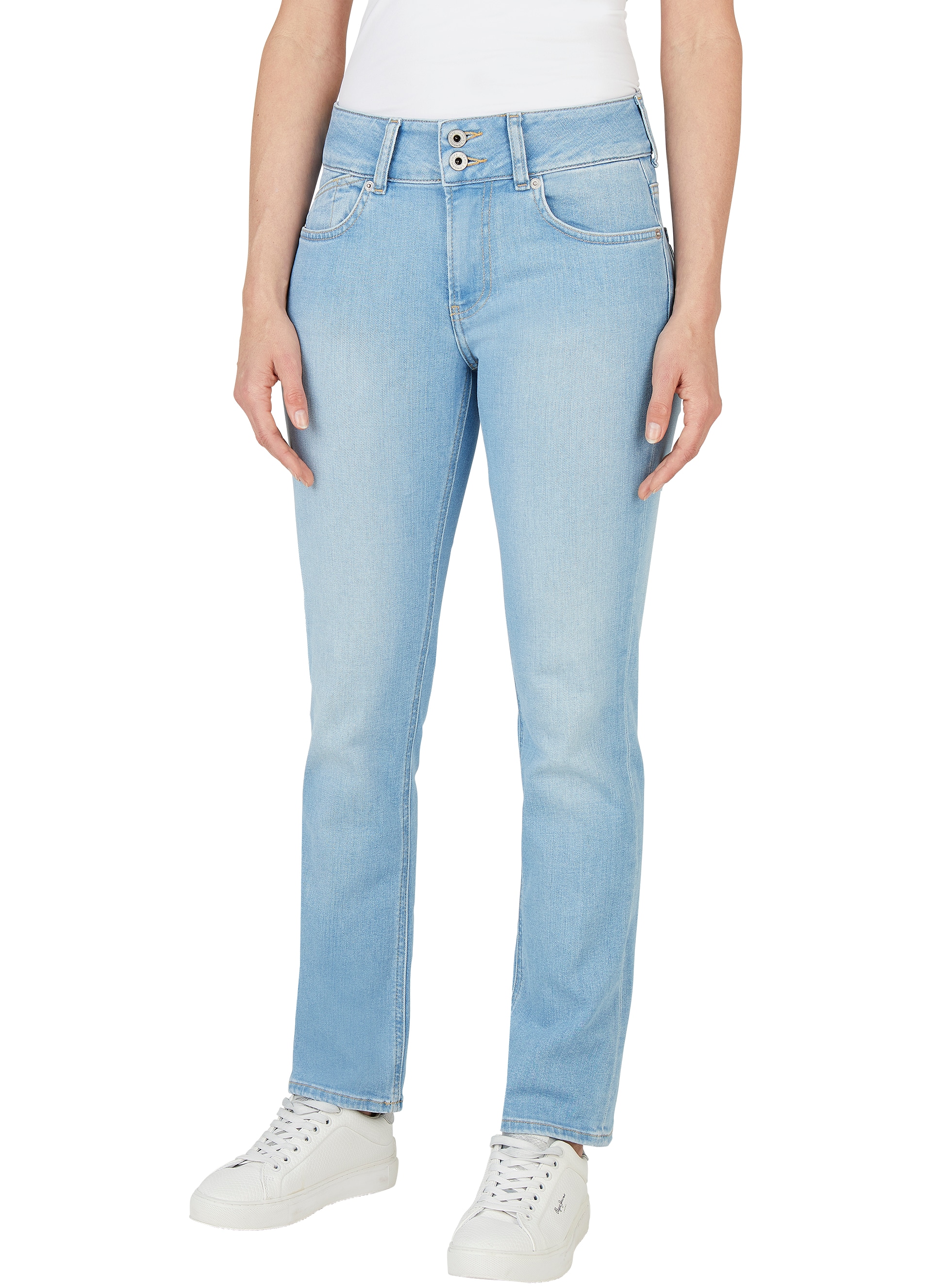 Pepe Jeans Slim-fit-Jeans »SLIM JEANS MW« mit extrabreitem Bund mit Doppelknopf-Verschluss