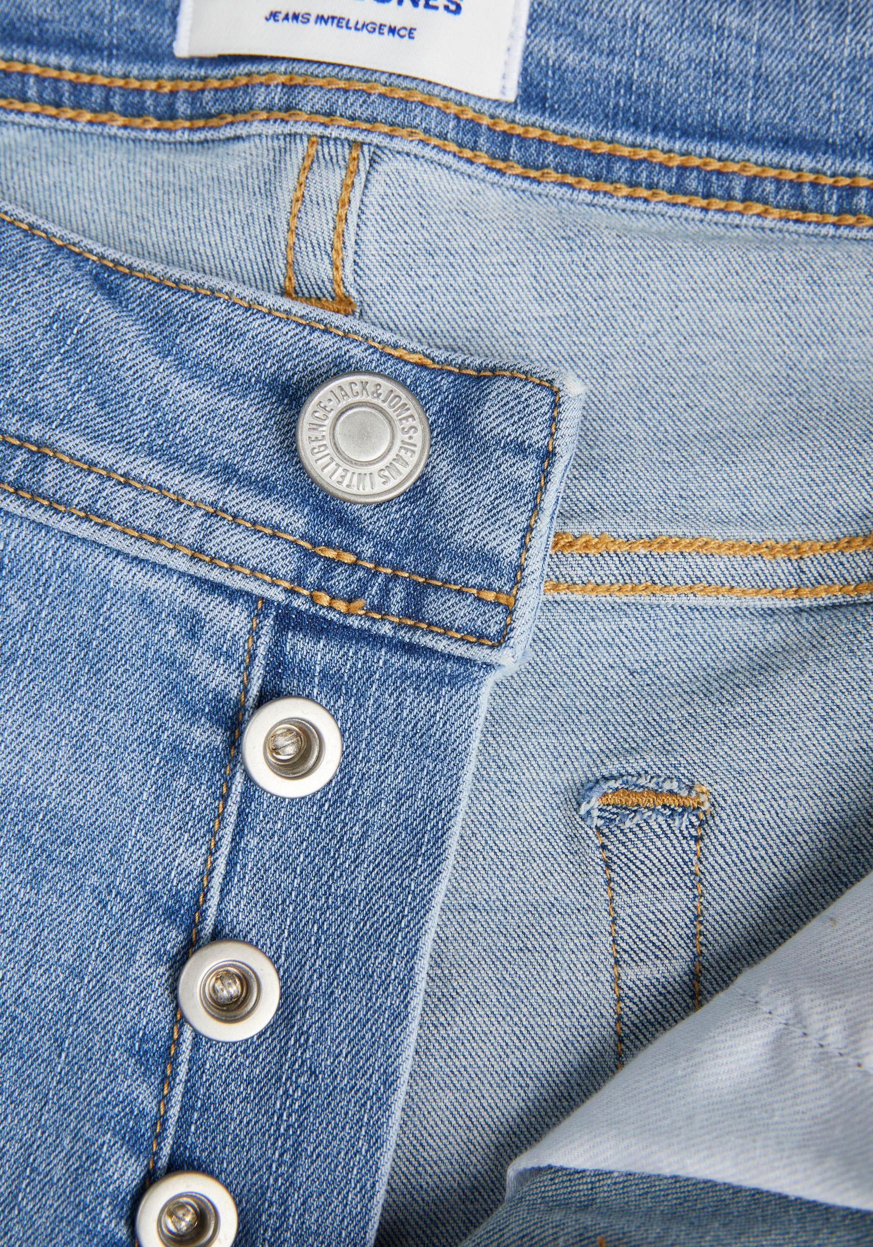 Jack & Jones Slim-fit-Jeans »JJIGLENN mit Used-Look und Stretchkomfort«, Abriebeffekte, modisch, slim fit, Baumwollmischung