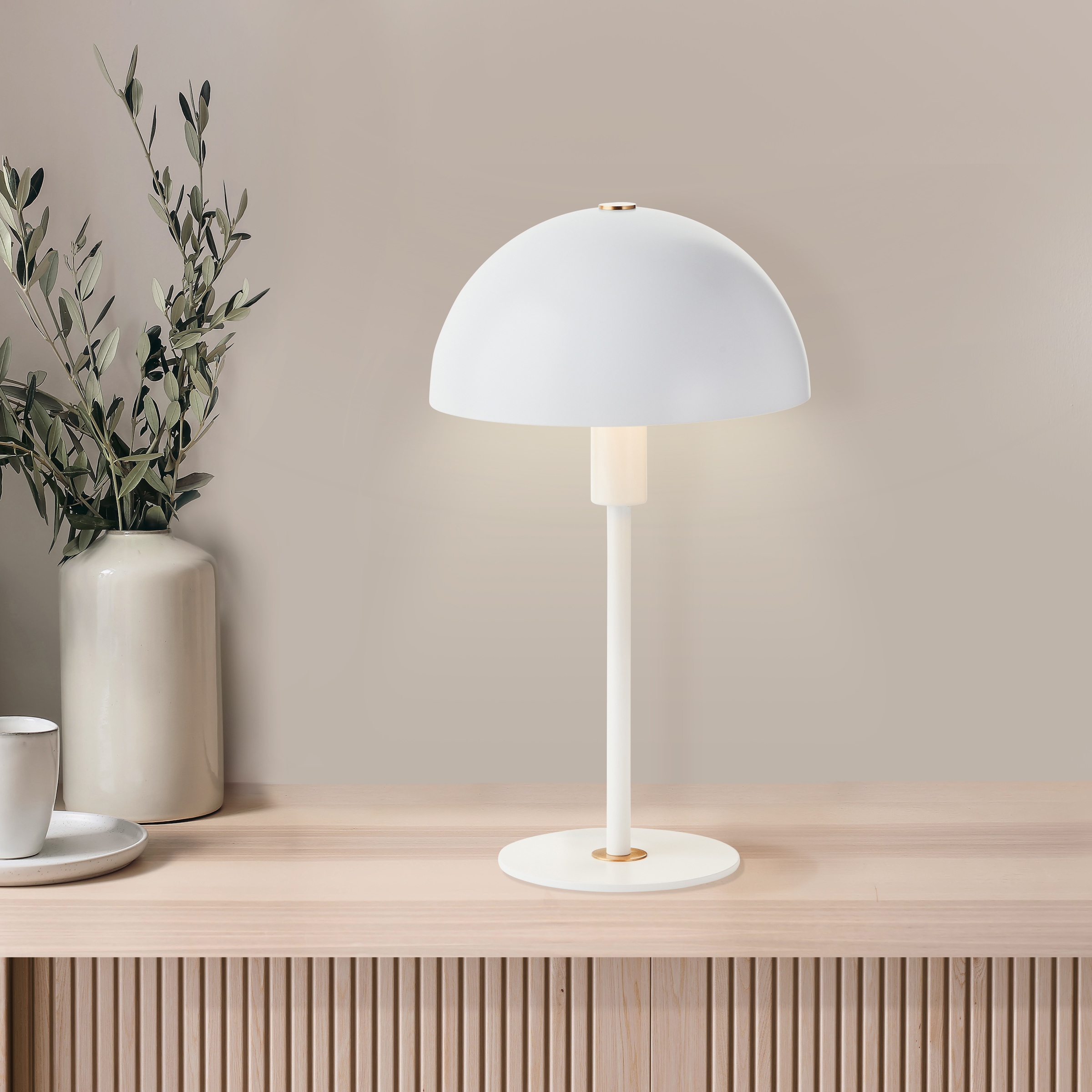 LeGer Home by Lena Gercke Tischleuchte »Linnea Pilz Lampe«, 1 flammig, Leuchtmittel E14 | ohne Leuchtmittel, Pilzleuchte, Tischlampe, Metallsockel, Höhe 35,5 cm