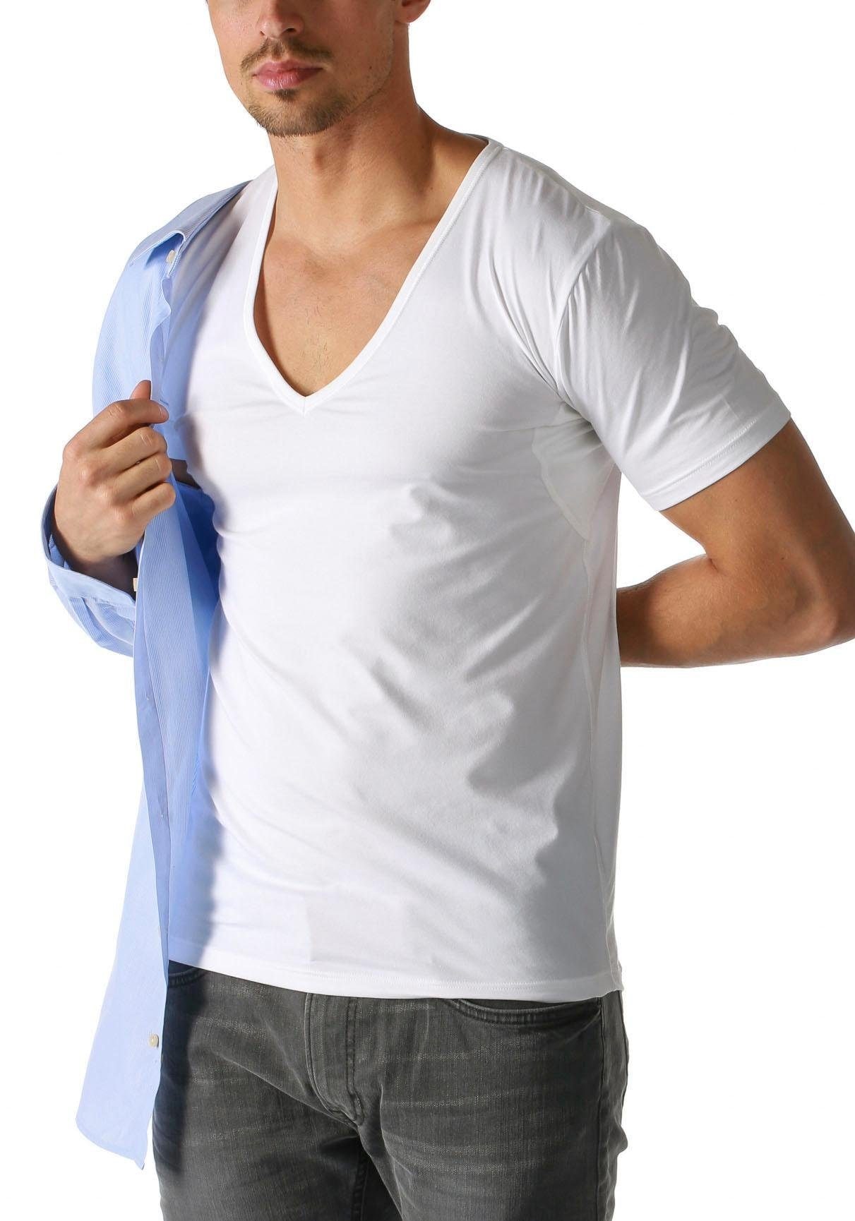 Mey Unterziehshirt »Dry Cotton Functional« Kurzarm, tiefem V-Ausschnitt, Single Jersey, mit extra-langem Rücken