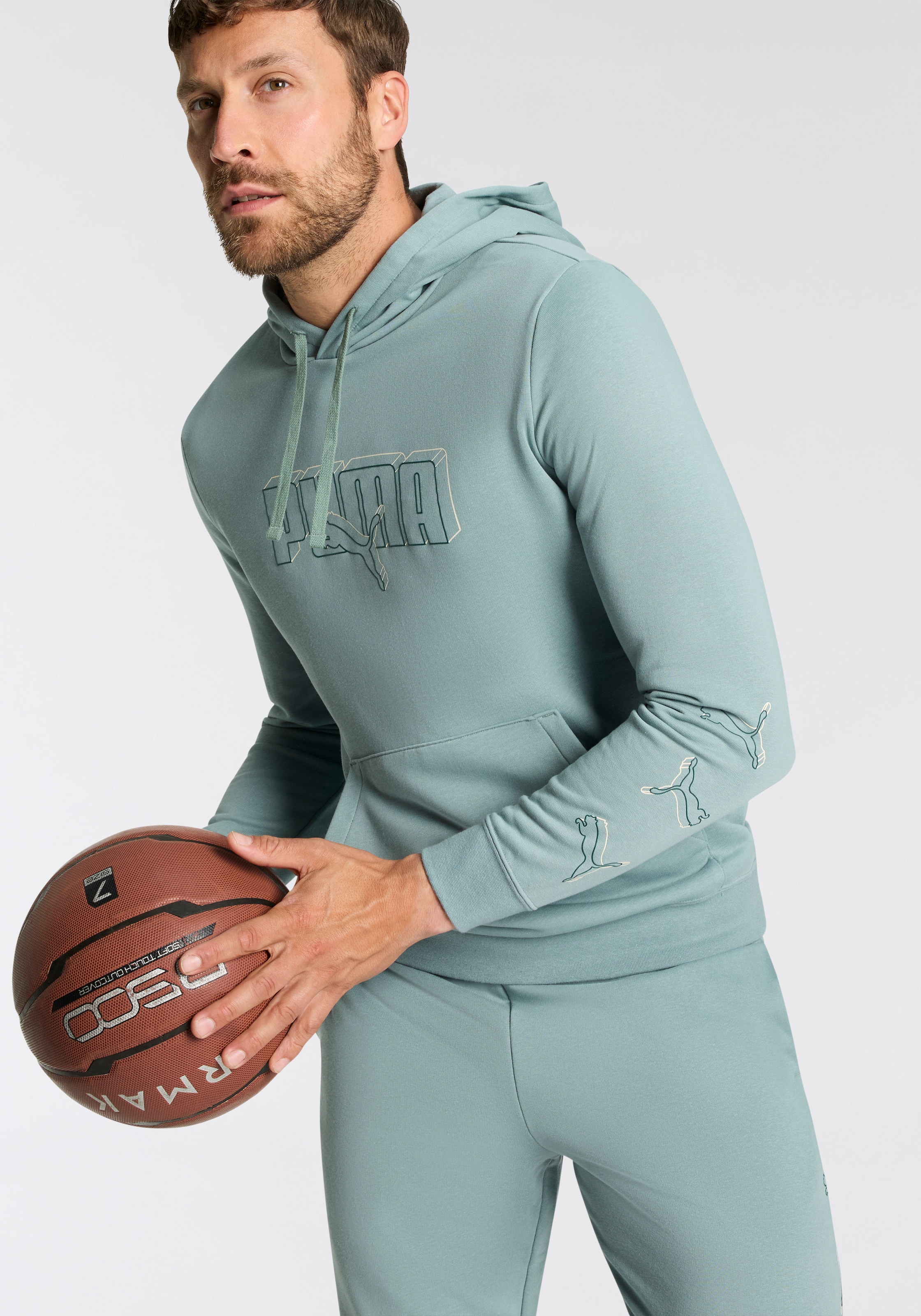 PUMA Kapuzensweatshirt »ESS LOGO LAB EXECUTION HOODIE TR«, sportlicher Stil, mit Print-Applikation, mit Kapuze, Regular Fit