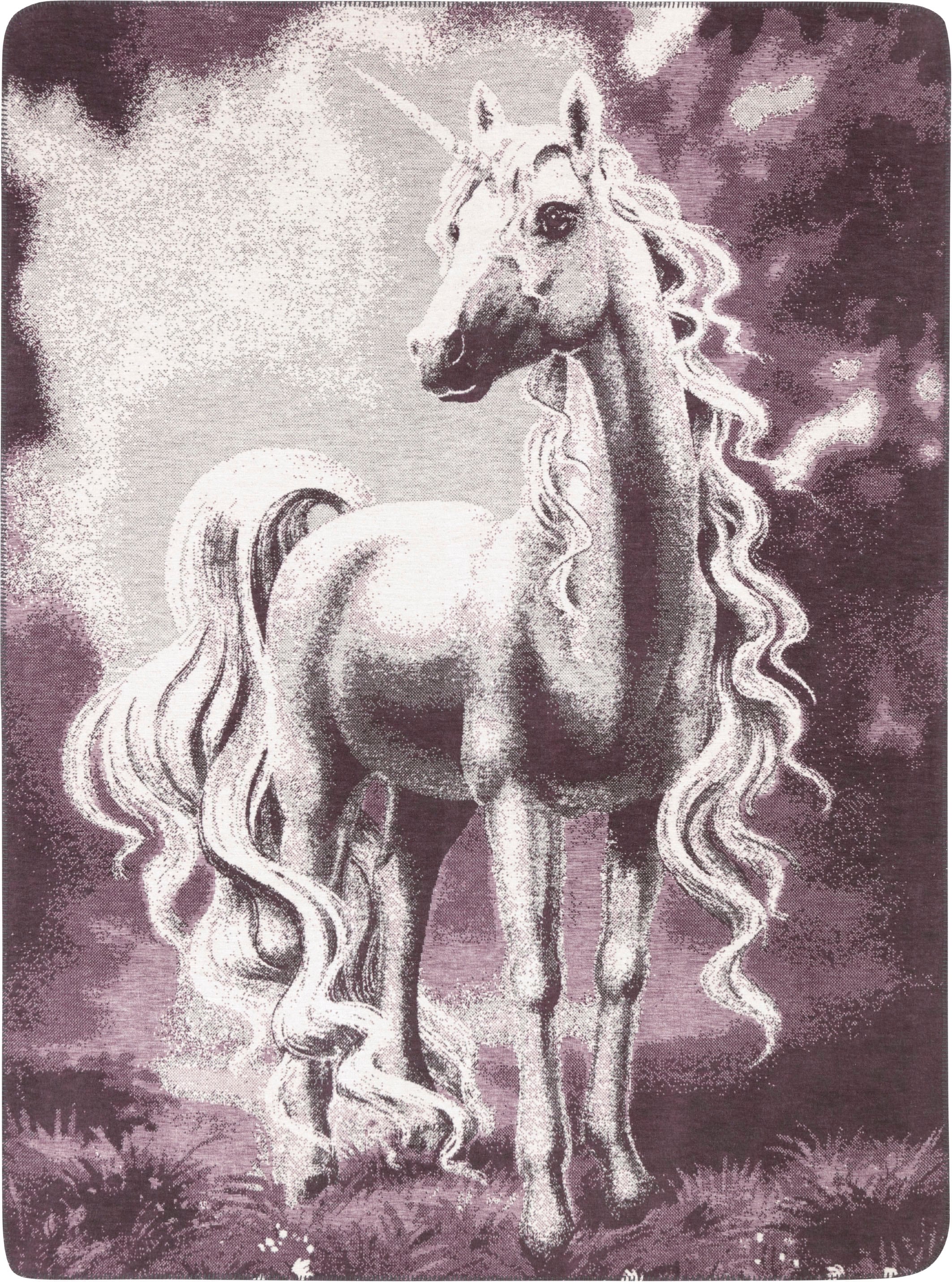 Biederlack Wohndecke »Wohndecke Magical«, Wohndecke Megical mit einem stolzen Einhorn