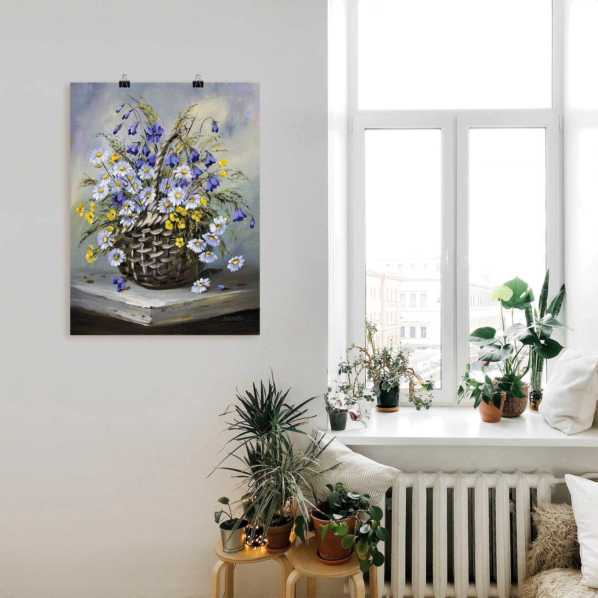 Artland Wandbild »Bunter Korb«, Blumen, (1 St.), als Leinwandbild, Poster in verschied. Grössen