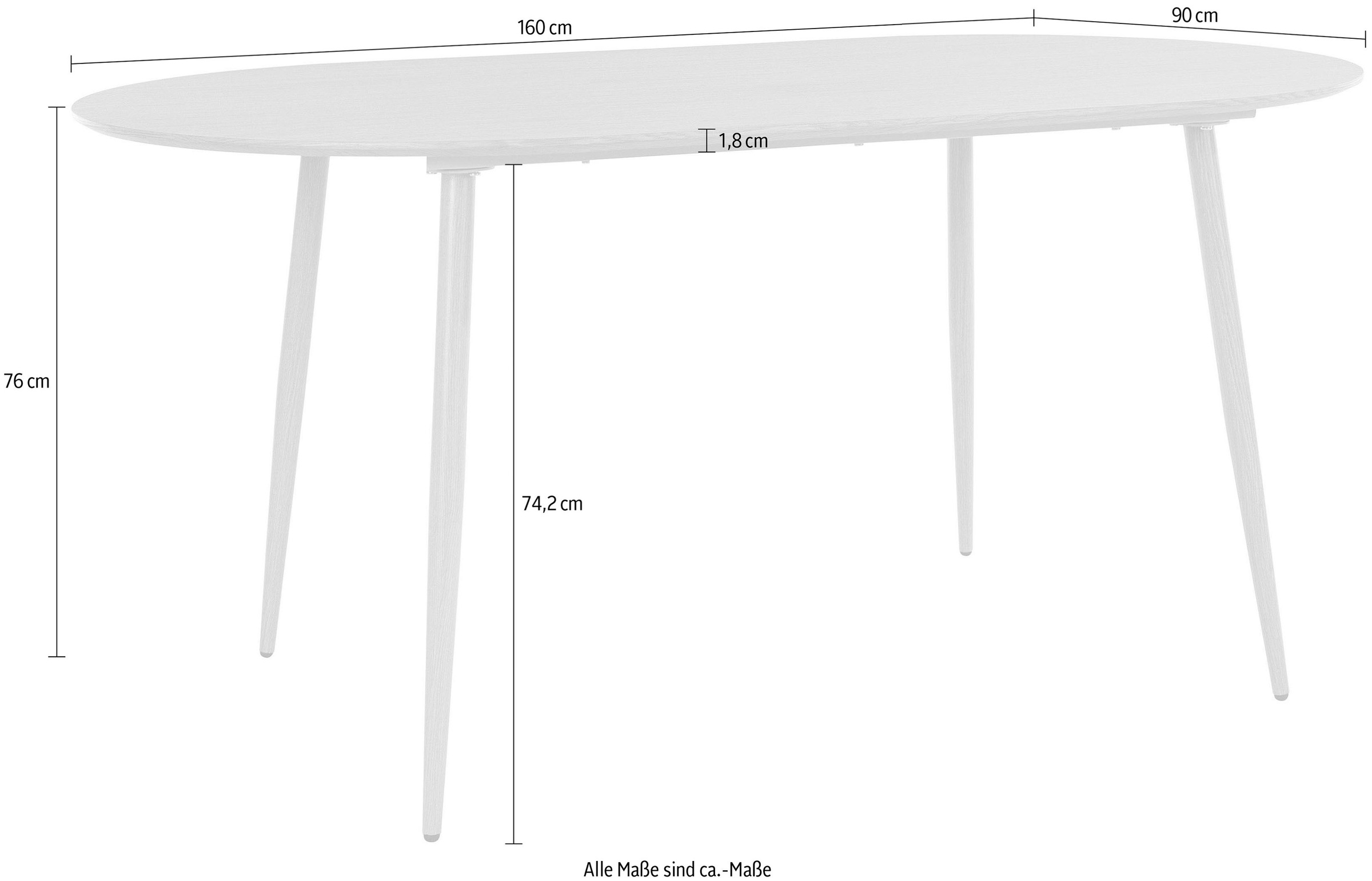 ❤ Leonique Esstisch »Eadwine«, Tischplatte aus MDF, verschiedene Grössen und  Farbvarianten, Höhe 76 cm bestellen im Jelmoli-Online Shop