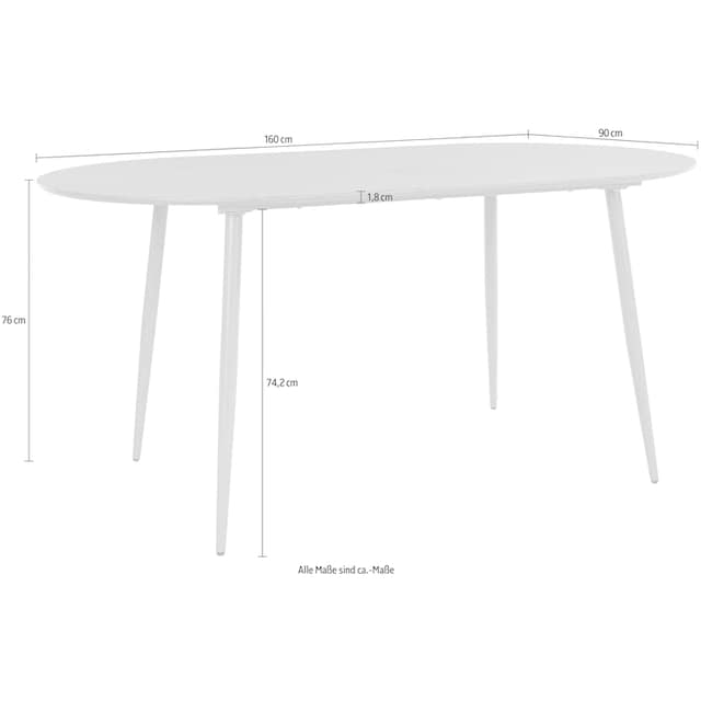 ❤ Leonique Esstisch »Eadwine«, Tischplatte aus MDF, verschiedene Grössen und  Farbvarianten, Höhe 76 cm bestellen im Jelmoli-Online Shop