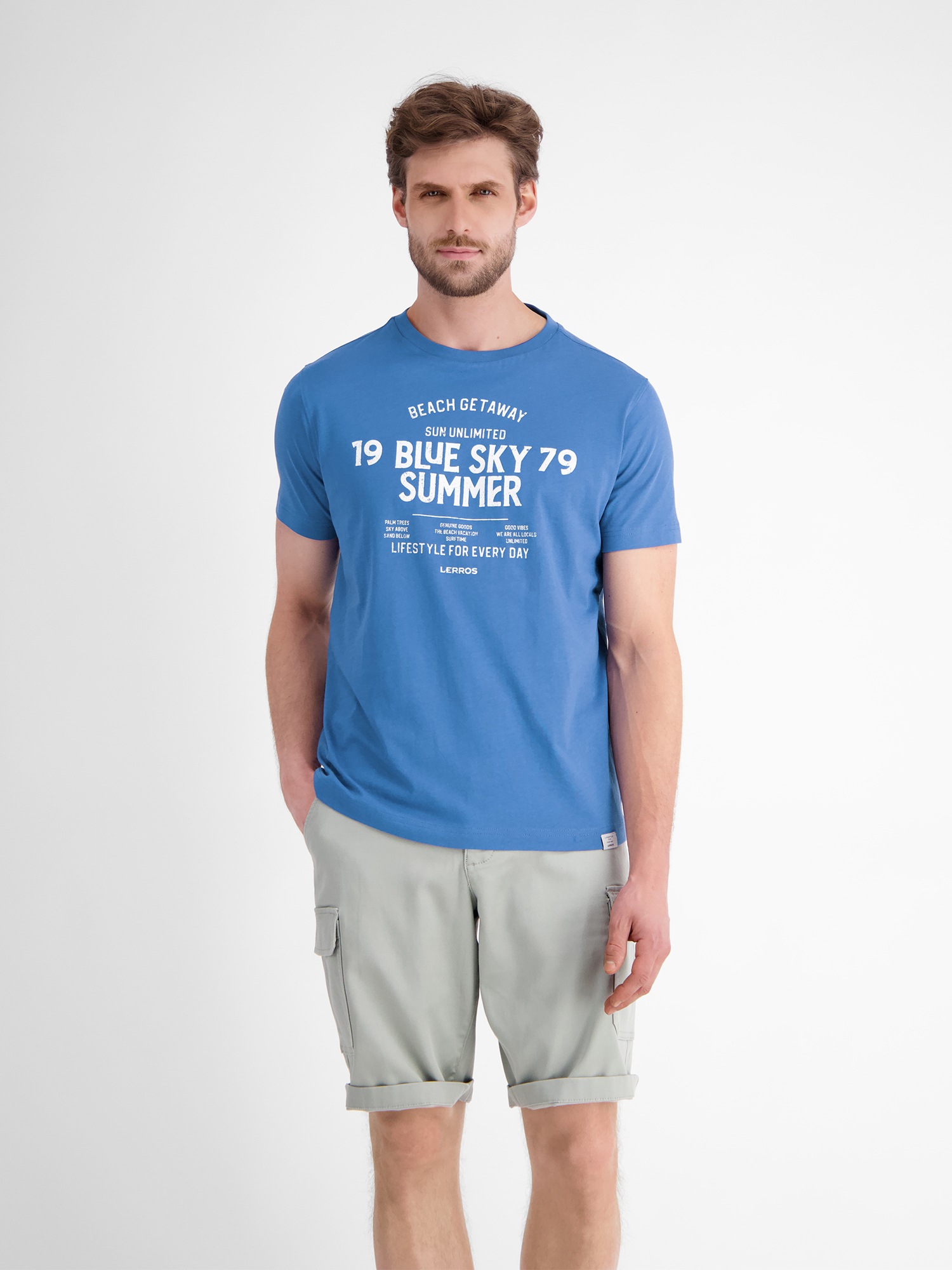 LERROS T-Shirt »LERROS Herren T-Shirt mit Brustprint«