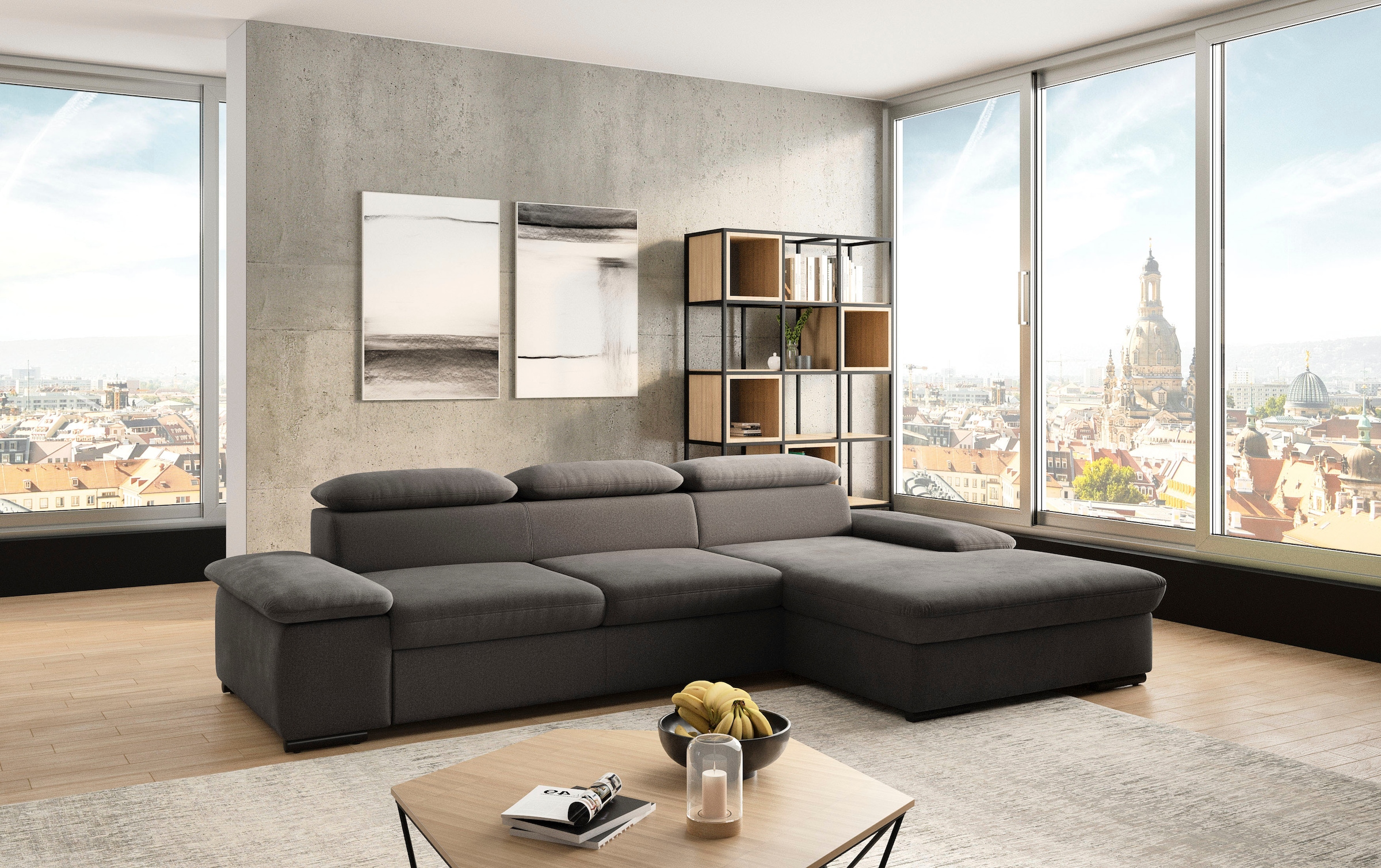 sit&more Ecksofa »Alcudia L-Form«, wahlweise mit Bettfunktion