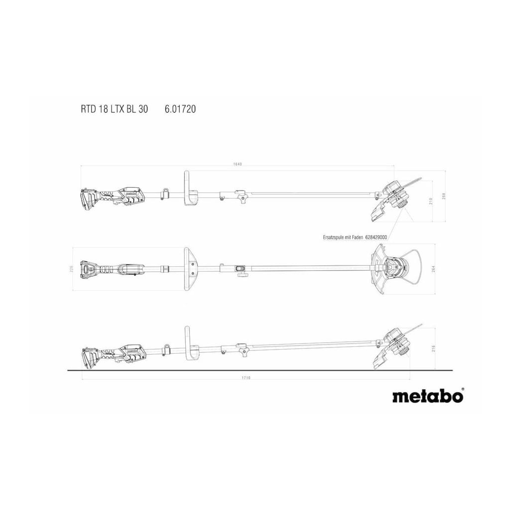 metabo Akku-Rasentrimmer »RTD 18 LTX BL 3«