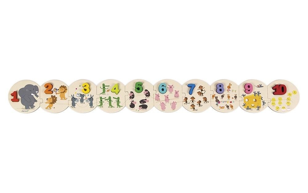 Janod Puzzle »Zahlen lernen«, (10 tlg.)