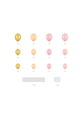 Luftballon »Luftballon Herz Goldfarben/Rosa«