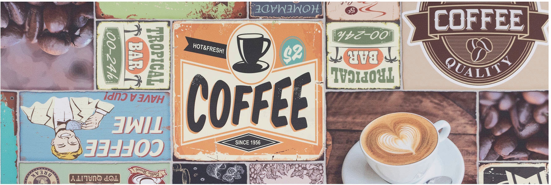 Primaflor-Ideen in Textil Vinyl-Läufer abwischbar, COFFEE shoppen Design, | TIME«, online »Küchenläufer Kaffee, Küche rechteckig, aus Vinyl, Jelmoli-Versand Motiv Patchwork