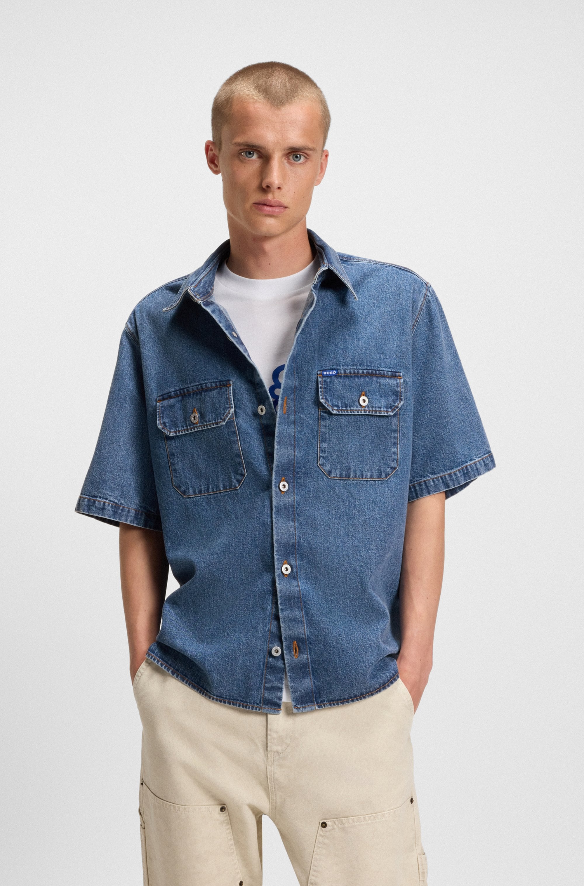 HUGO Jeanshemd "Ekyno" in oversize Form