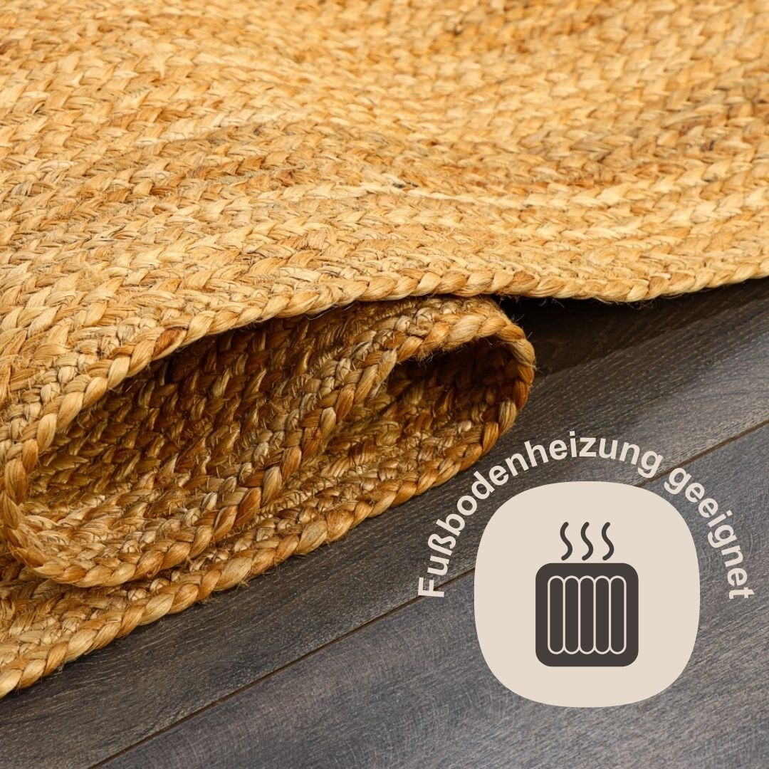 Myflair Möbel & Accessoires Teppich »Lola«, rechteckig, 10 mm Höhe, Juteteppich, Wendeteppich, handgeflochten, 100% Naturfaser, Boho-Style