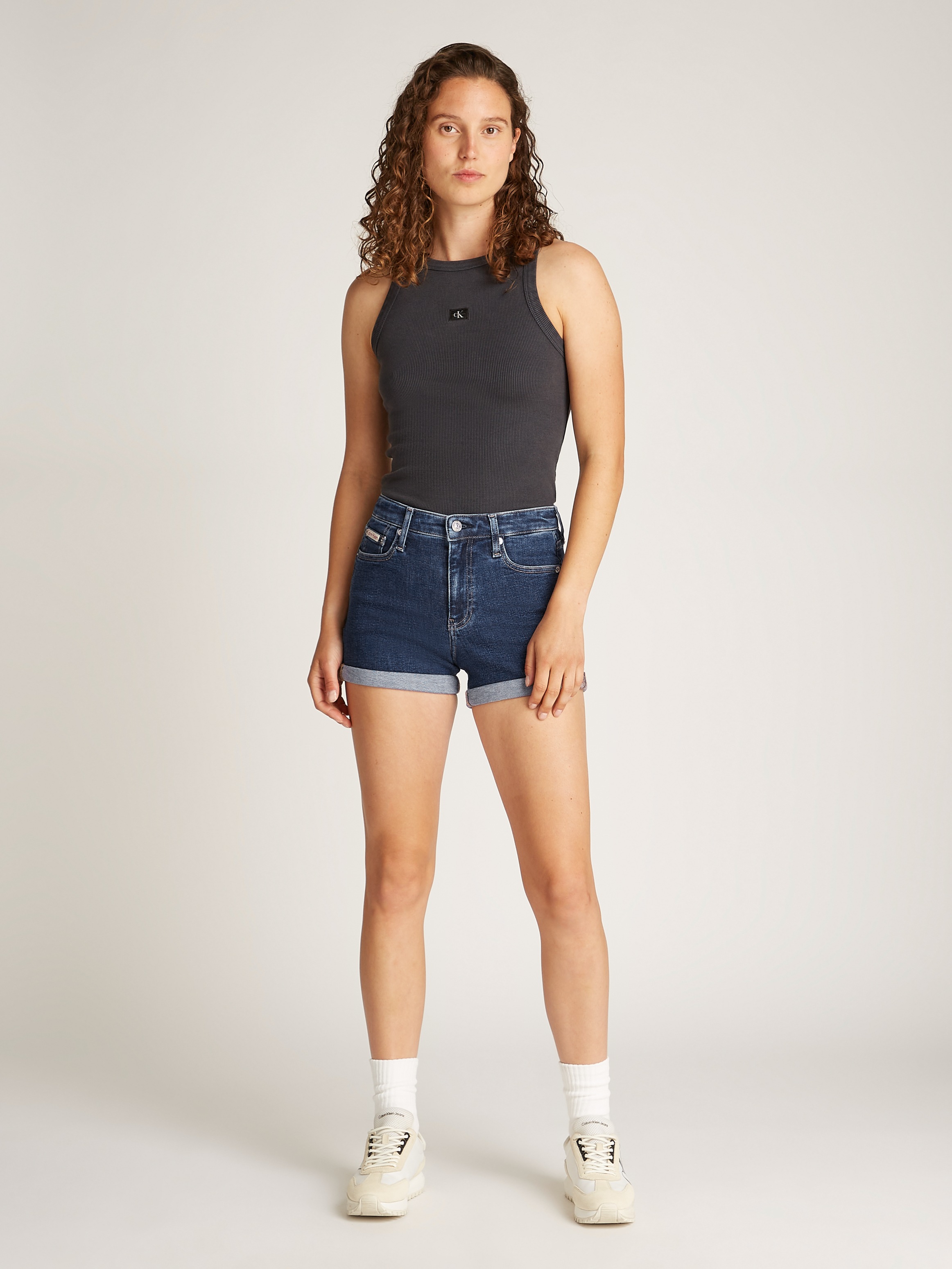Calvin Klein Jeans Shorts »MID RISE SHORT«, mit Umschlagsaum