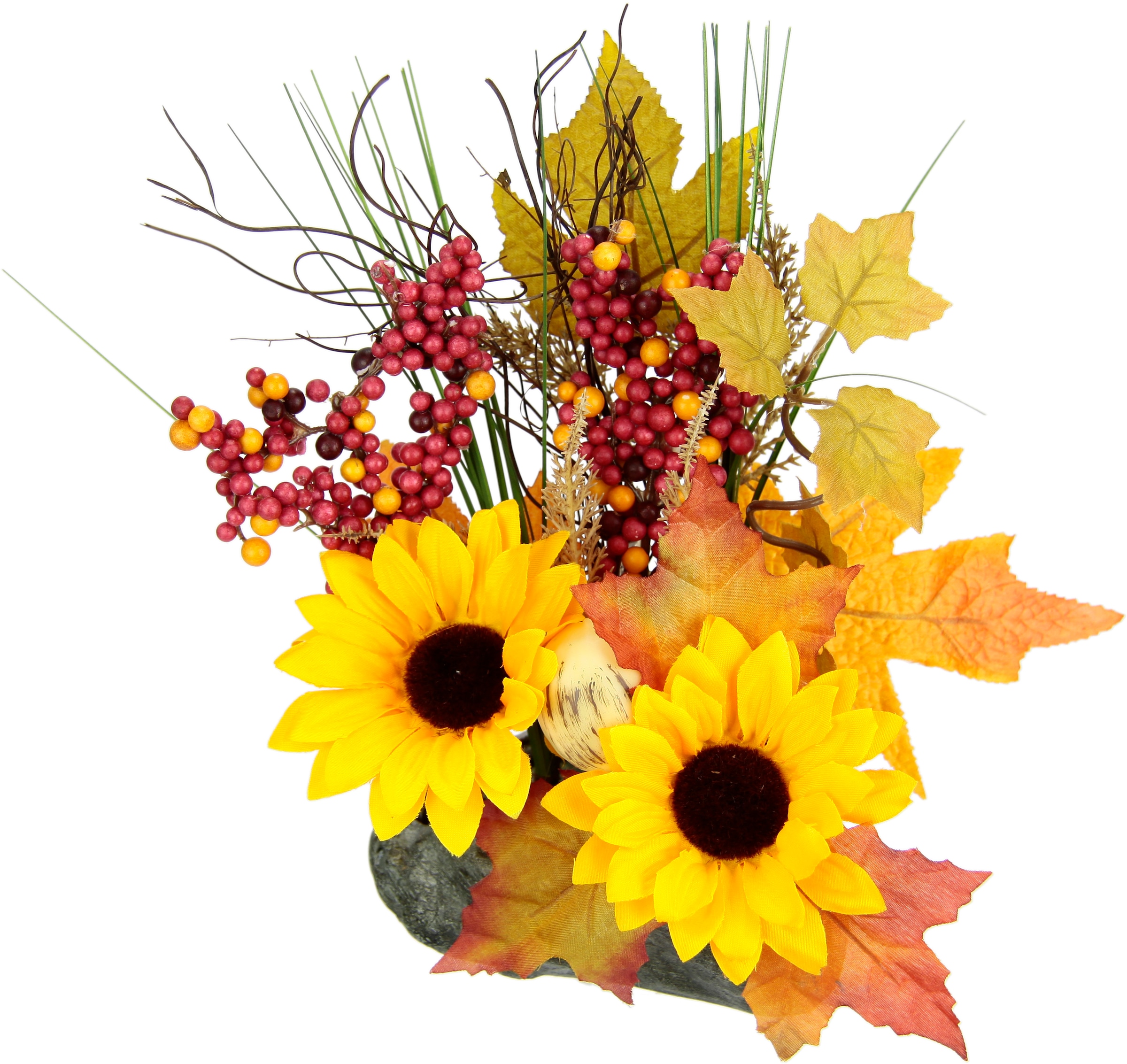 Stein«, Deko auf I.GE.A. Blumen Jelmoli-Versand für kaufen Halloween aus online Künstliche »Gesteck | Ornamente Herbstgesteck Kunstblume Sonnenblumen