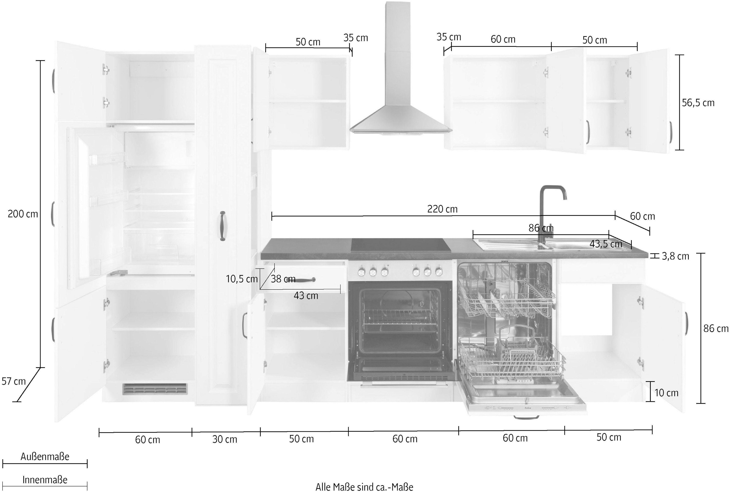 ❤ wiho Küchen Küchenzeile »Erla«, ohne E-Geräte, Breite 310 cm bestellen im  Jelmoli-Online Shop