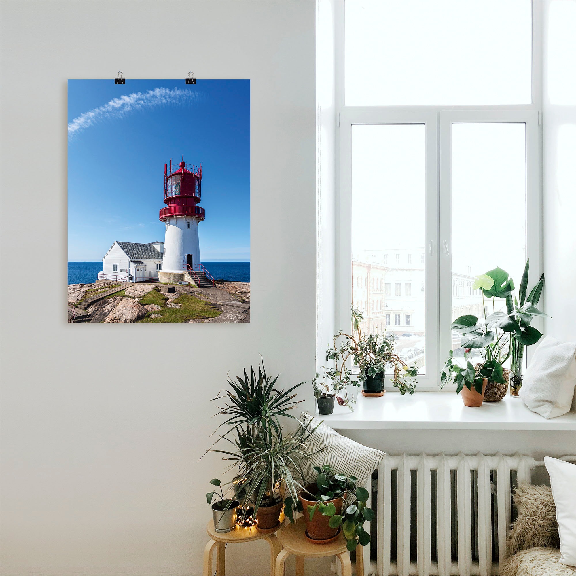 Artland Wandbild »Leuchtturm Lindesnes Fyr in Norwegen«, Gebäude, (1 St.), als Alubild, Leinwandbild, Wandaufkleber oder Poster in versch. Grössen