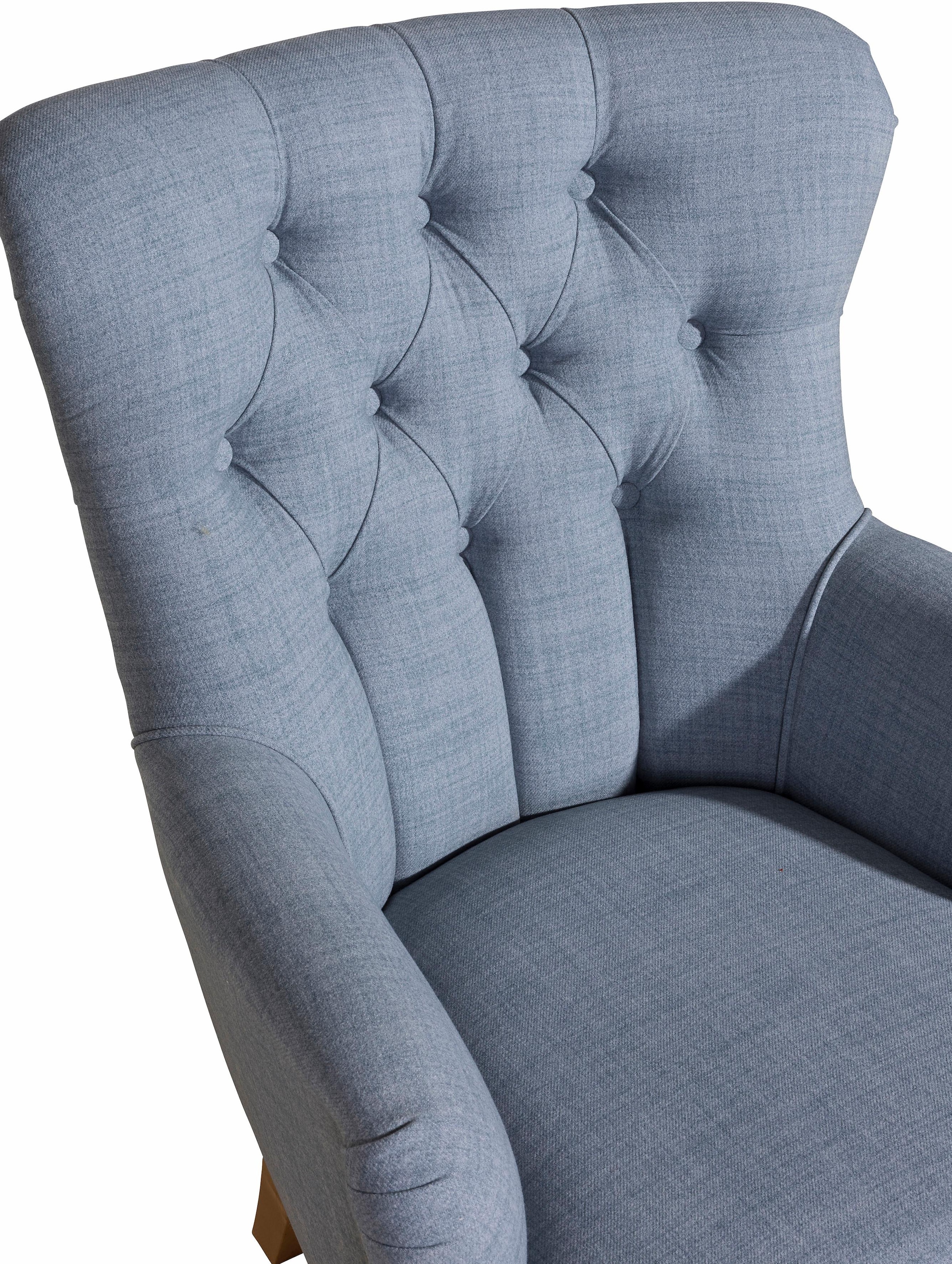 Max Winzer® Sessel »Bradley, Ohrensessel«, im Chesterfield Stil, mit Rautenheftung im Rücken, Hochlehner