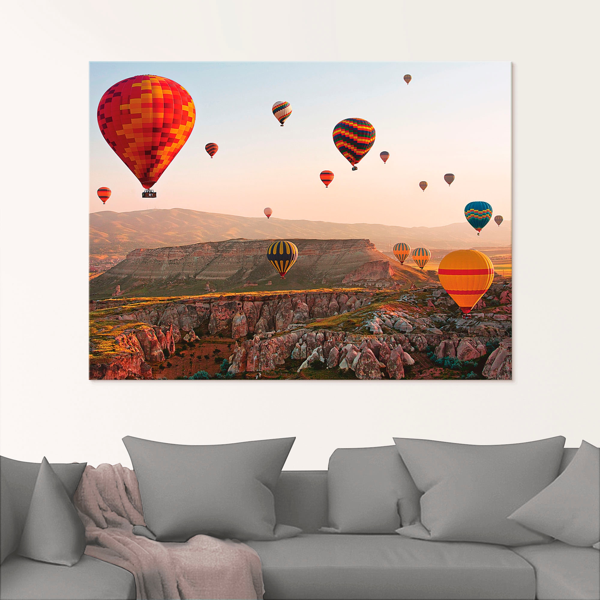 Artland Glasbild »Kappadokien Ballonfahrt«, Ballonfahren, (1 St.), in verschiedenen Grössen