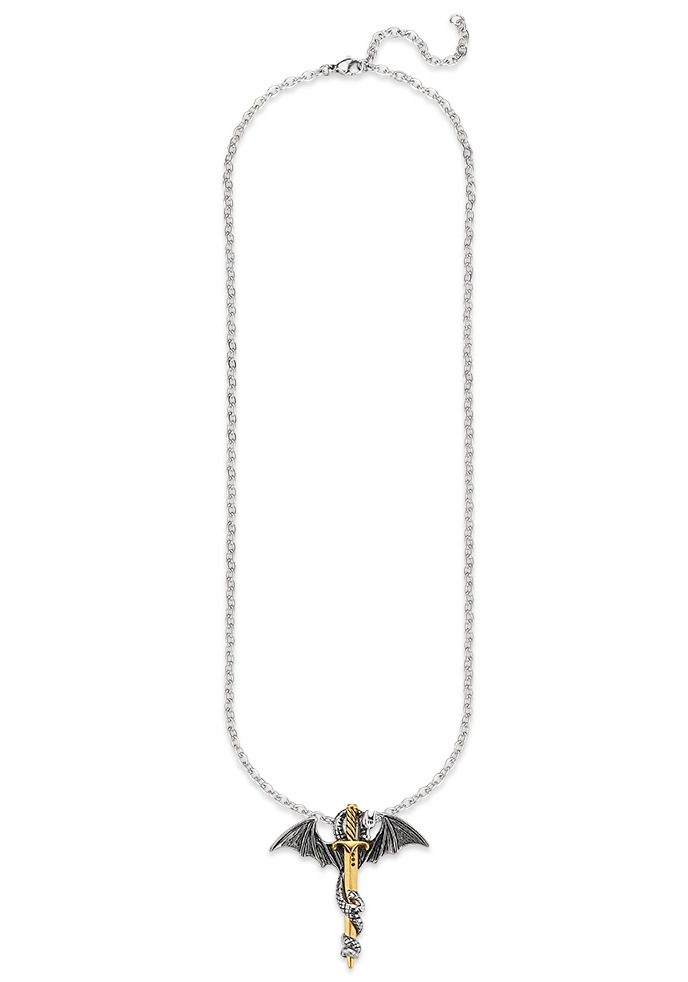 Bruno Banani Kette mit Anhänger "Schmuck Geschenk Halskette Drache Schwert Kreuz Ankerette"