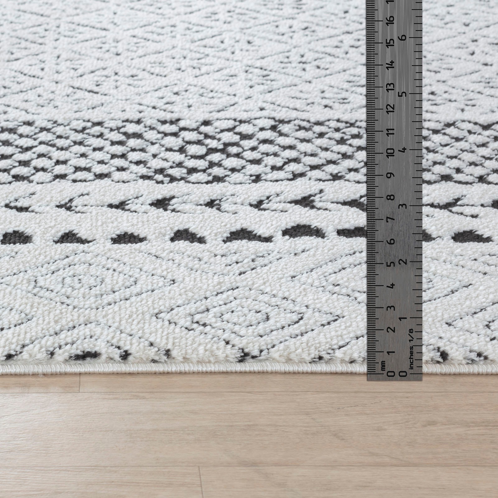 Livabliss Teppich »MONACO«, rechteckig, 14 mm Höhe, Skandinavischer Teppich, Kurzflor Boho-Wohnzimmerteppich