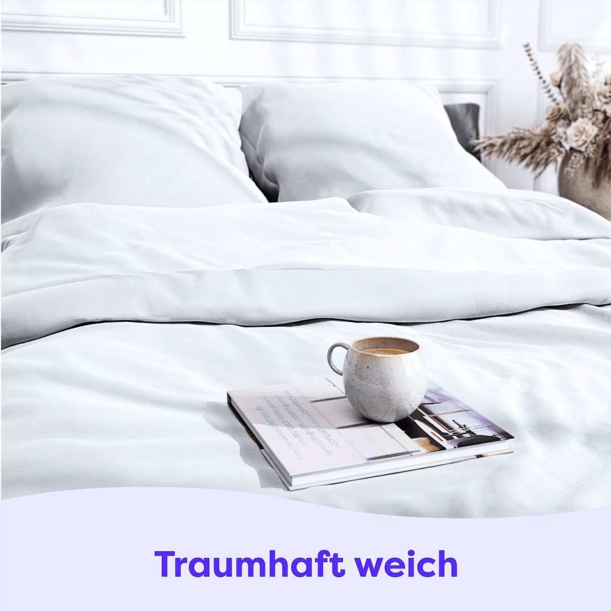 Wolkenfeld Kissenbezug "Mako-Satin Baumwolle Kopfkissenbezug - Premium Kissenbezug" Größe 80x80, 40x80 und 70x90 cm; versteckter Reißverschluss