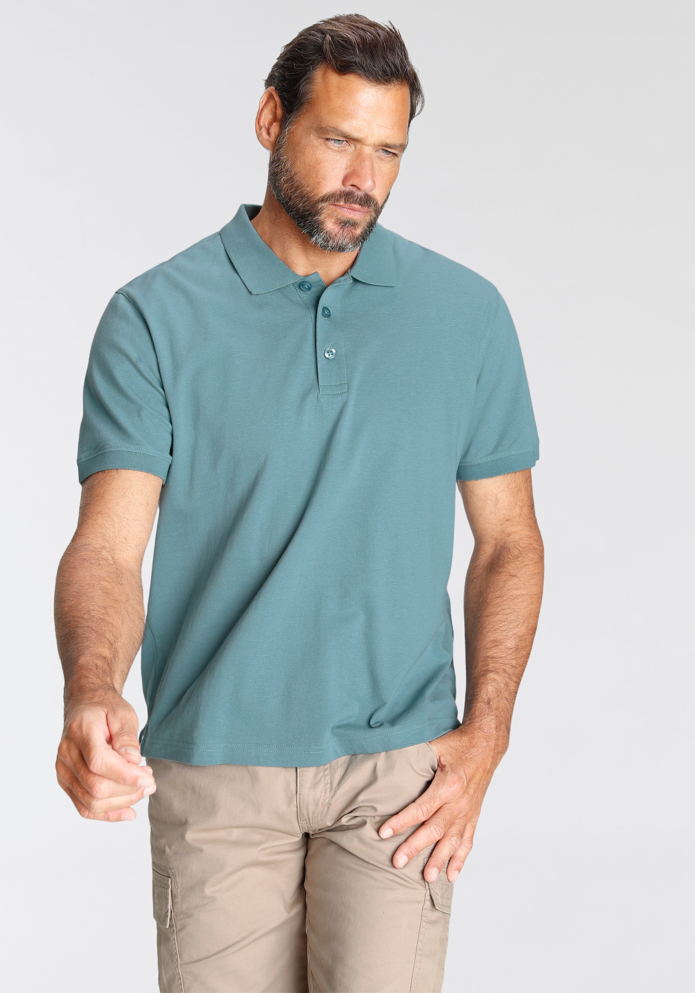 Man's World Poloshirt, Kurzarm, lockere Passform, unifarben