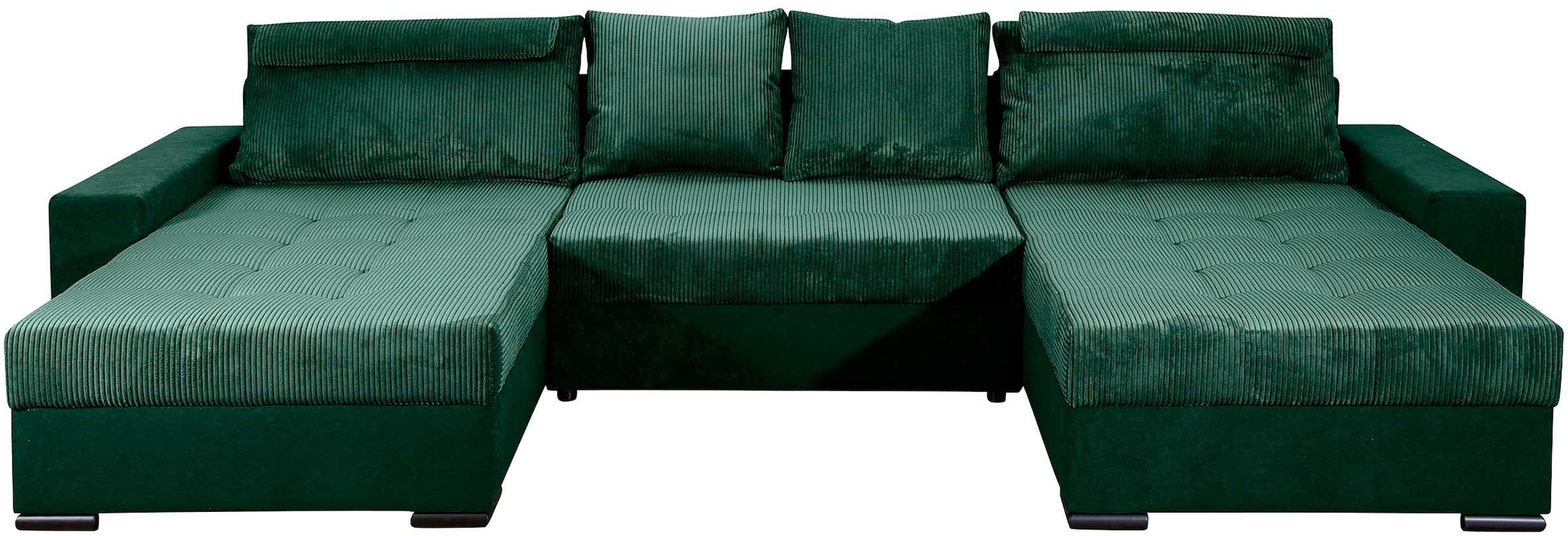 COLLECTION AB Wohnlandschaft »Josy XXXL-Relax U-Form, B: 352 cm«, mit Bettfunktion, Bettkasten & 2 Nackenkissen, Federkern