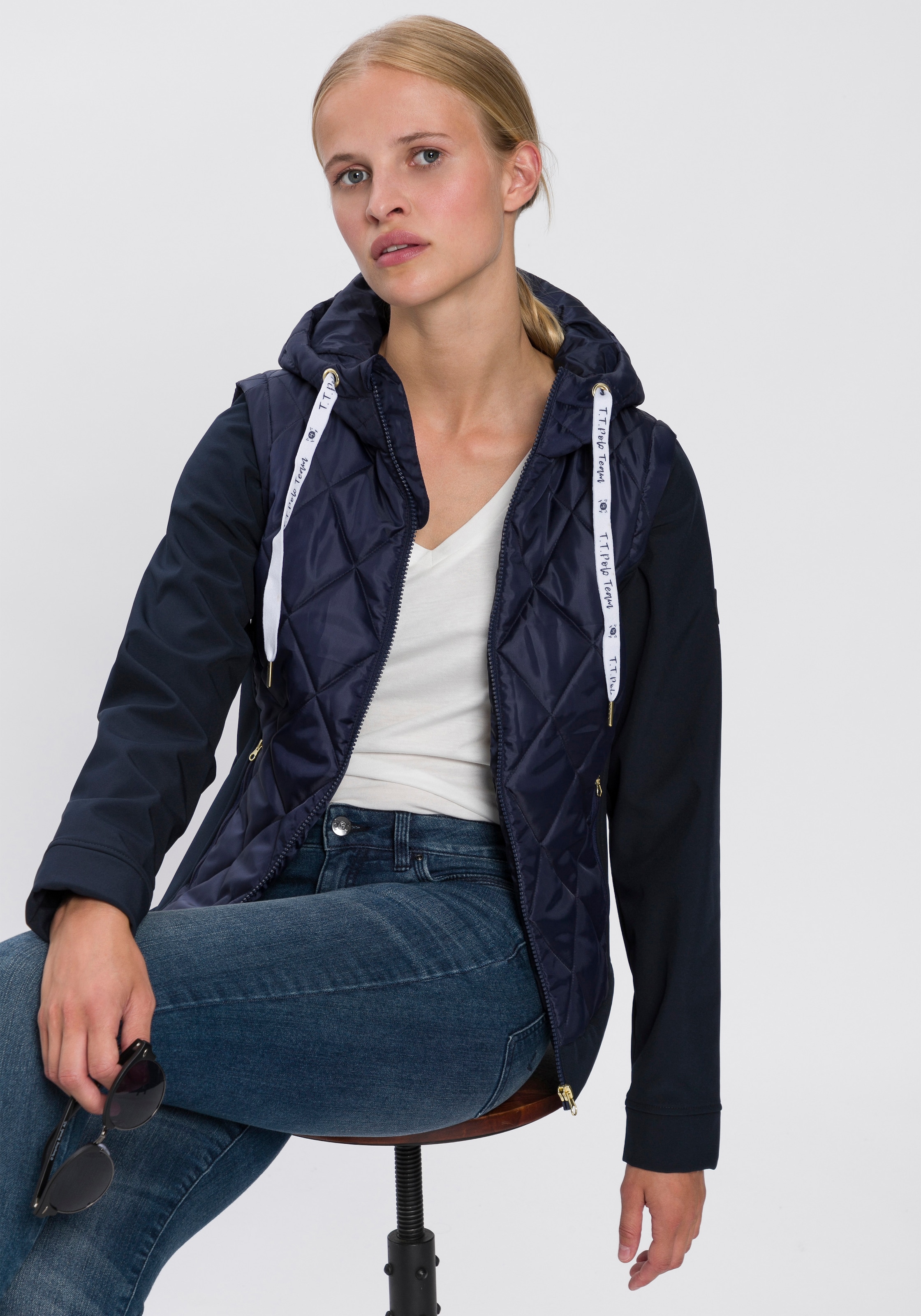 TOM TAILOR Polo Team Hybridjacke, mit Kapuze, mit abnehmbaren Ärmel, auch als Weste... kaufen