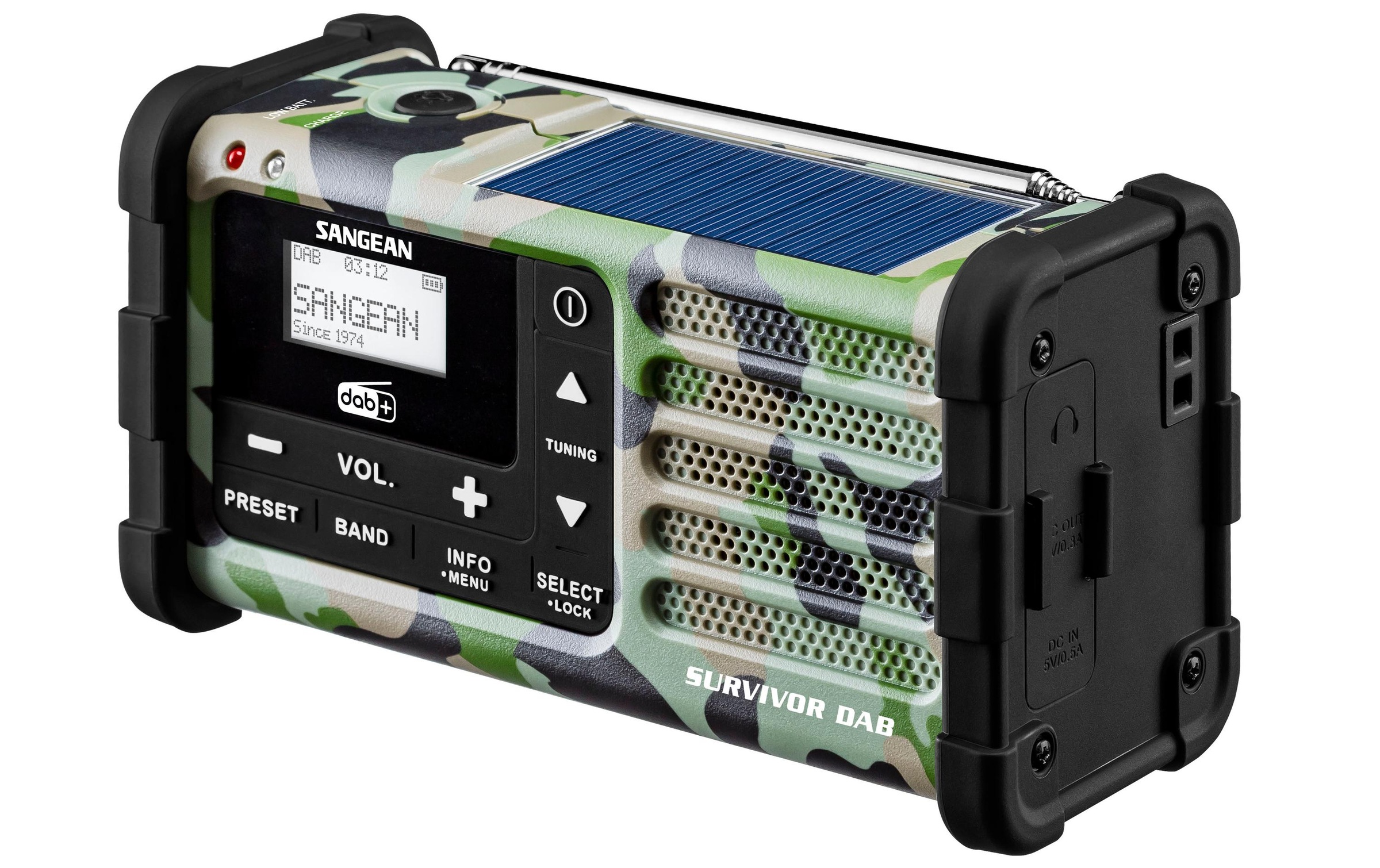 Sangean Digitalradio (DAB+) »Survivor DAB Camouflage«, (Digitalradio (DAB+)-FM-Tuner)