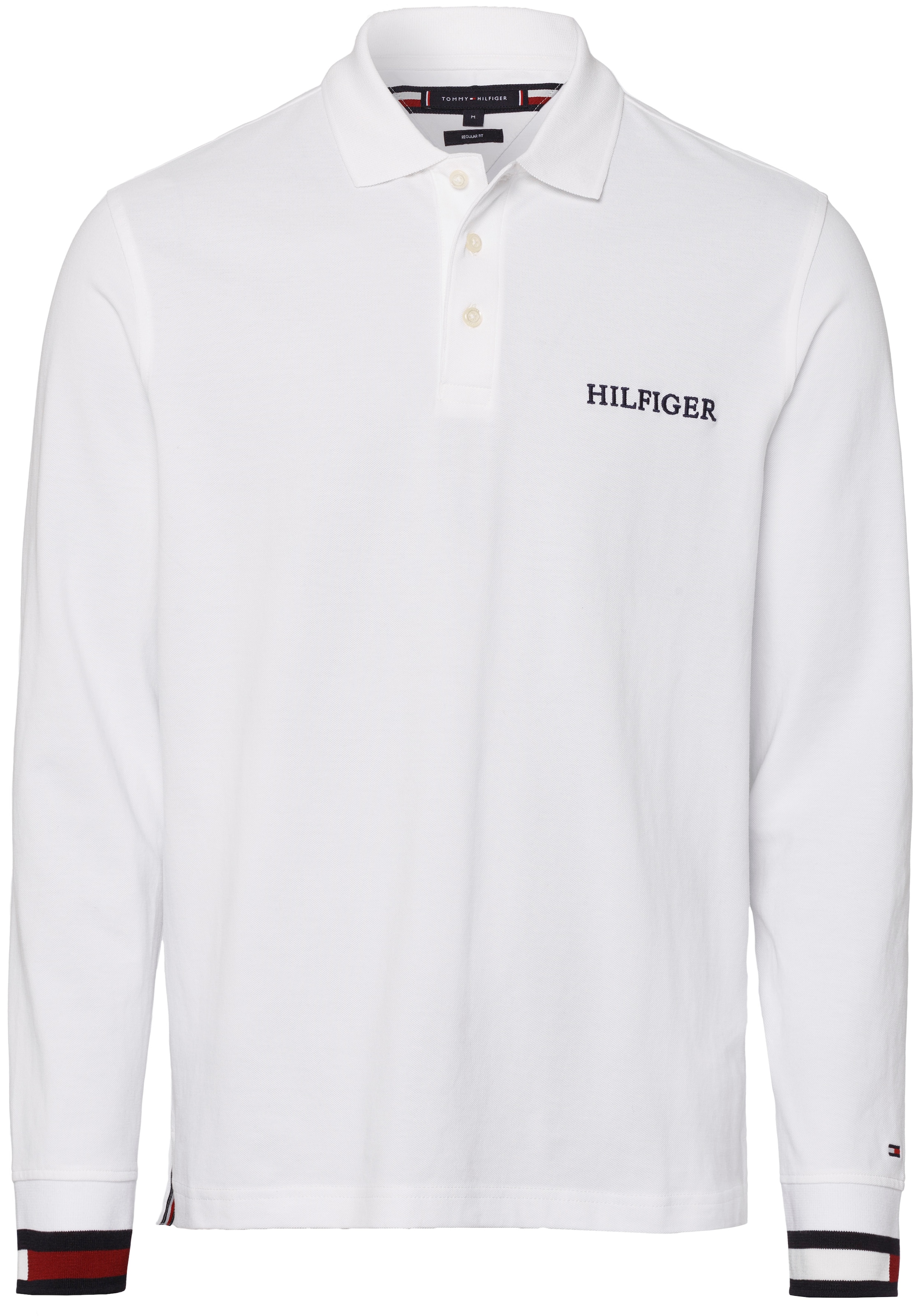 Tommy Hilfiger Poloshirt (1 CHEST online mit LOGO FIT«, tlg.), REG | shoppen Rippbündchen Jelmoli-Versand »FLAG LS CUFF gemusterten