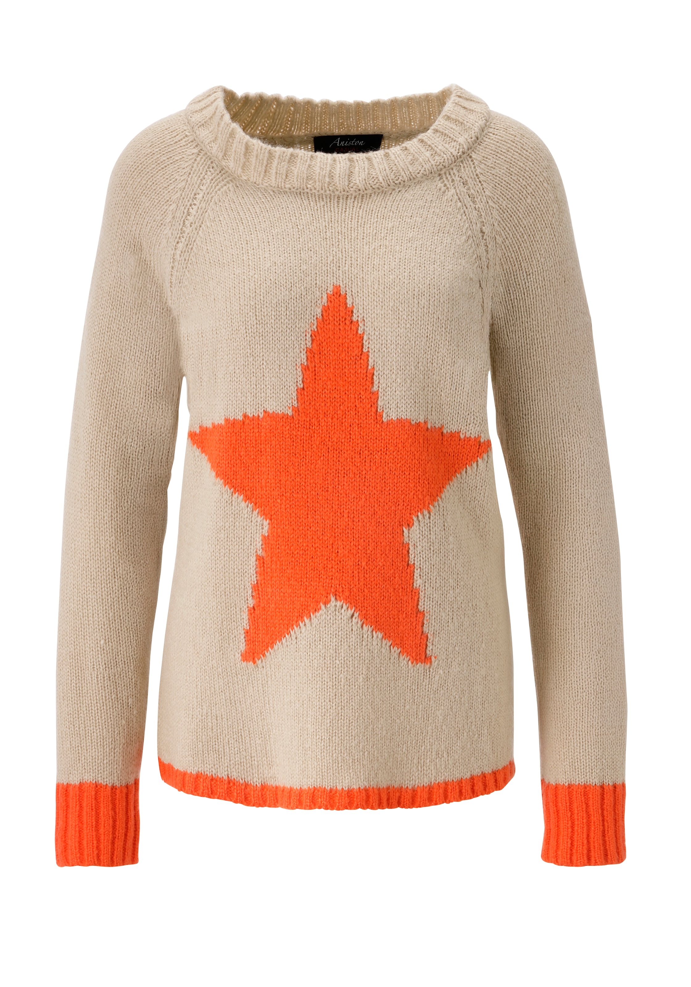 Aniston CASUAL Strickpullover, mit grossem Stern im Vorderteil - NEUE KOLLEKTION