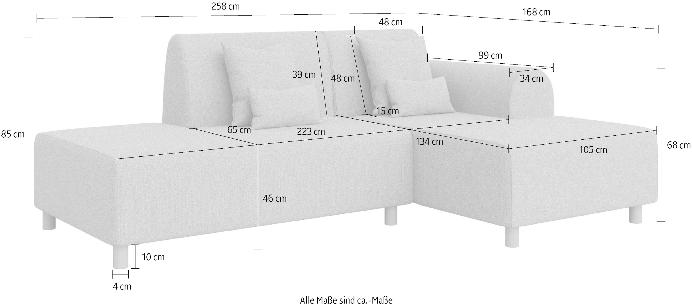INOSIGN Ecksofa »Suyala«, L-Form mit Hocker