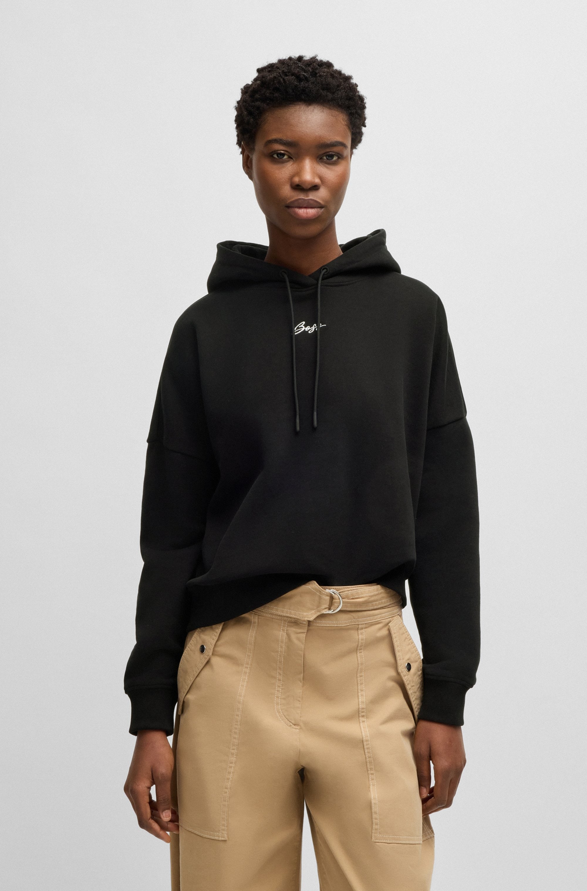 BOSS ORANGE Hoodie »Ehoody Premium Damenmode«, mit gesticktem Logo