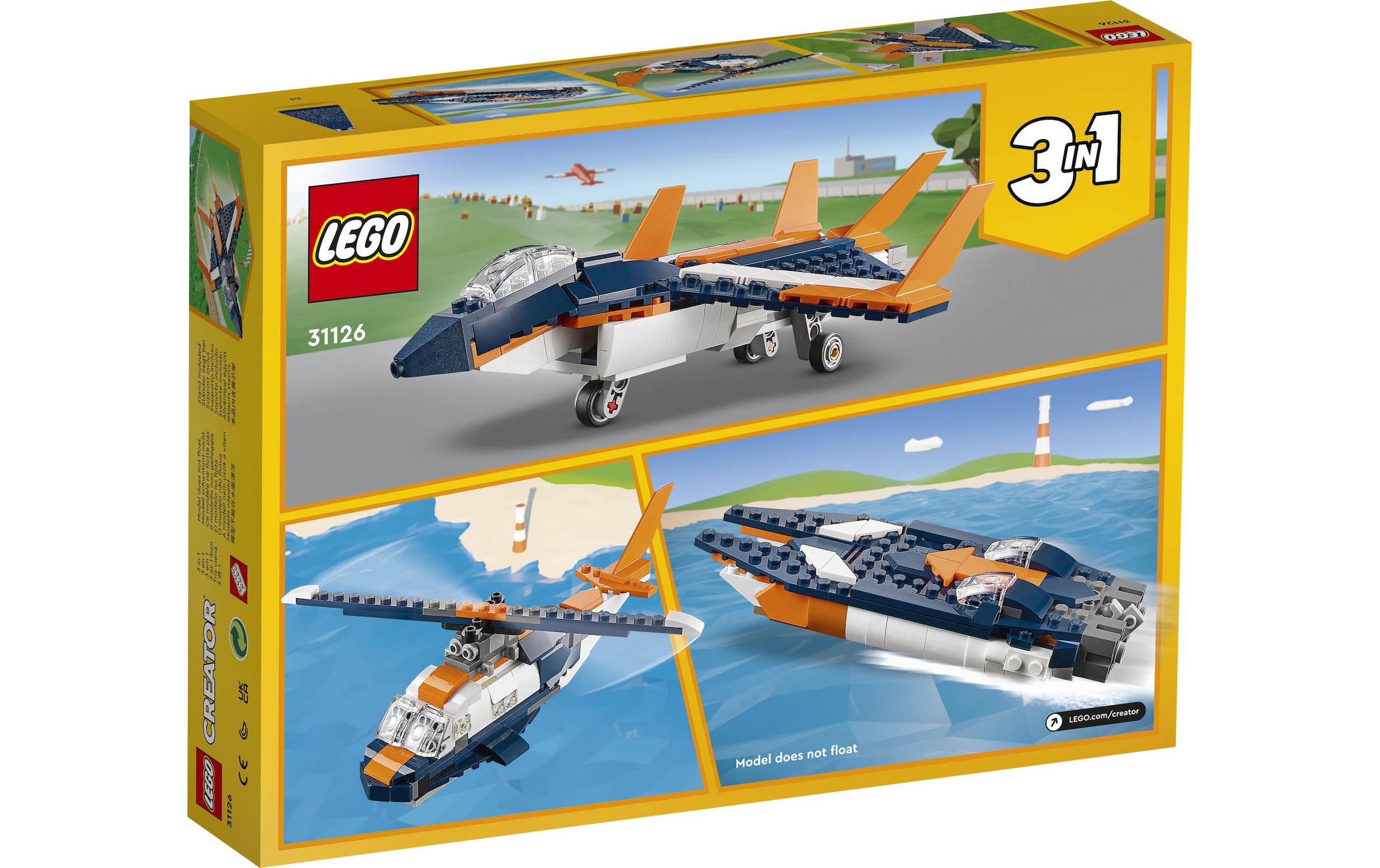 LEGO® Spielbausteine »LEGO Creator Überschalljet 31126«, (215 St.)