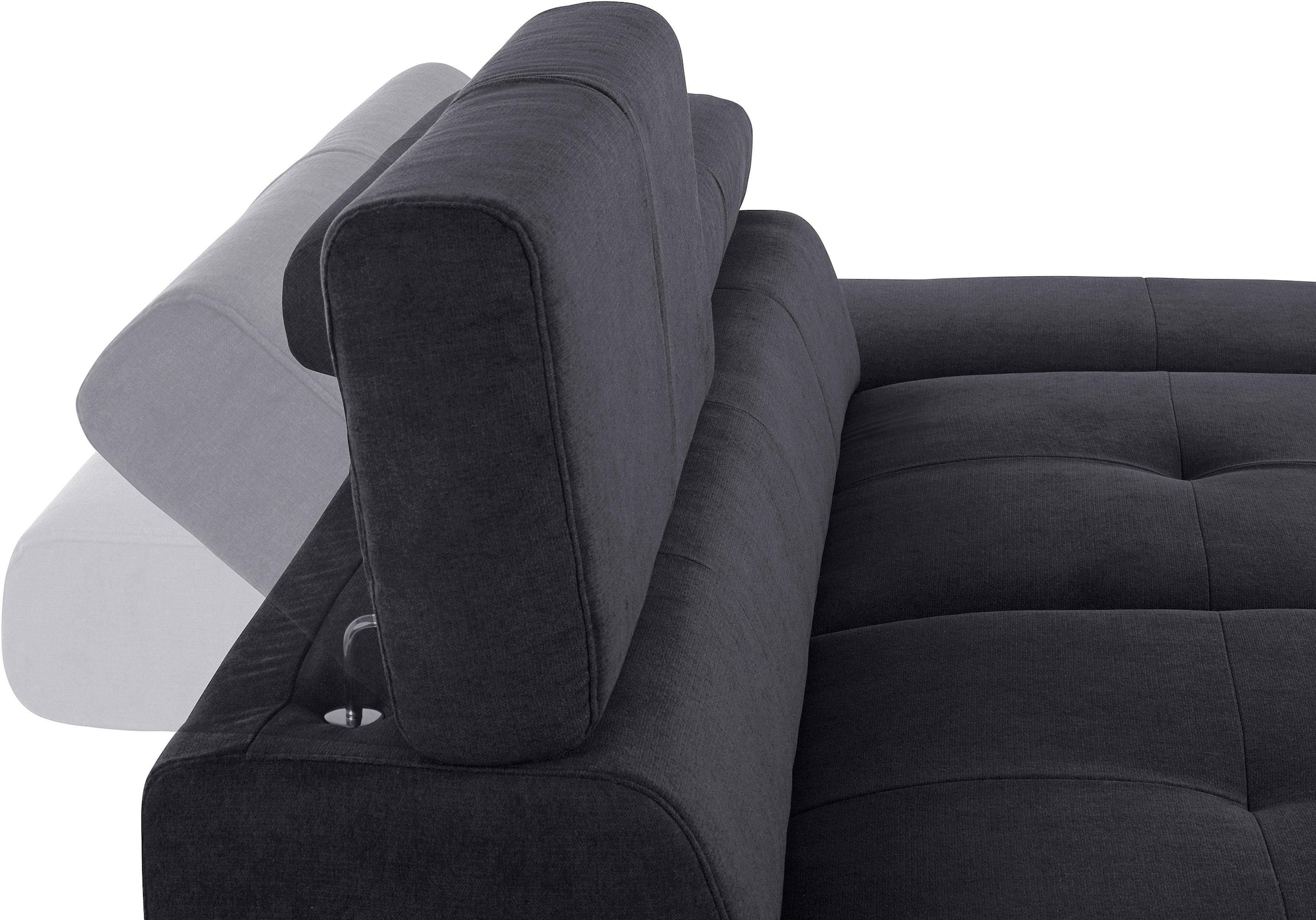 COTTA Polstergarnitur »Enterprise«, (Set), Set bestehend aus: 2-Sitzer mit Kopfteilverstellung & Hocker