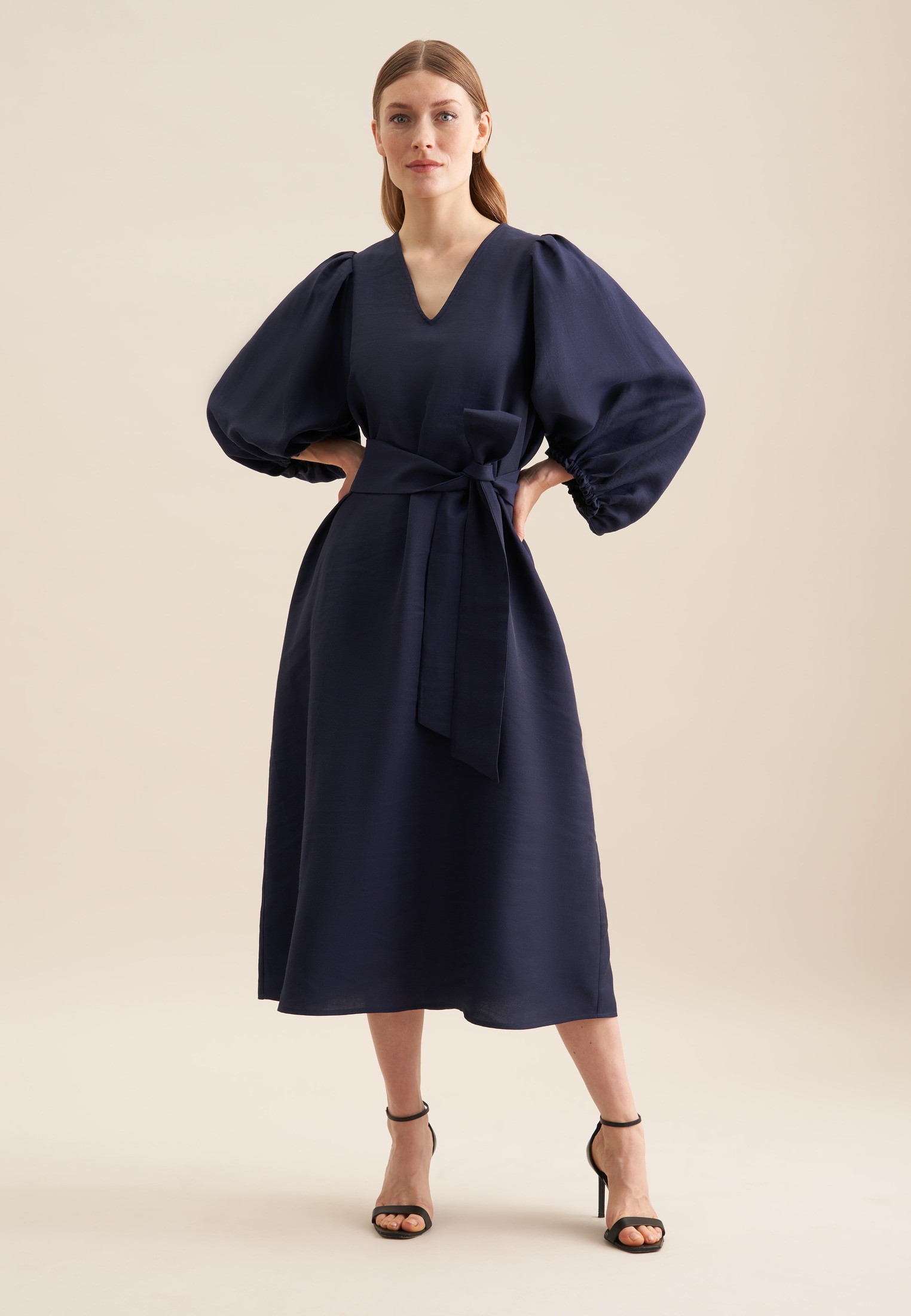 seidensticker Sommerkleid »Schwarze Rose« 3/4 V-Neck Uni
