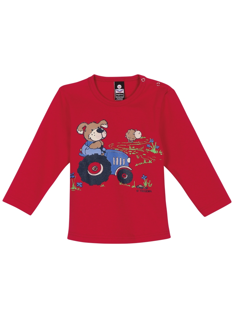 Trigema T-Shirt »TRIGEMA Langarmshirt mit süssem Hund auf Traktor«, (1 tlg.)