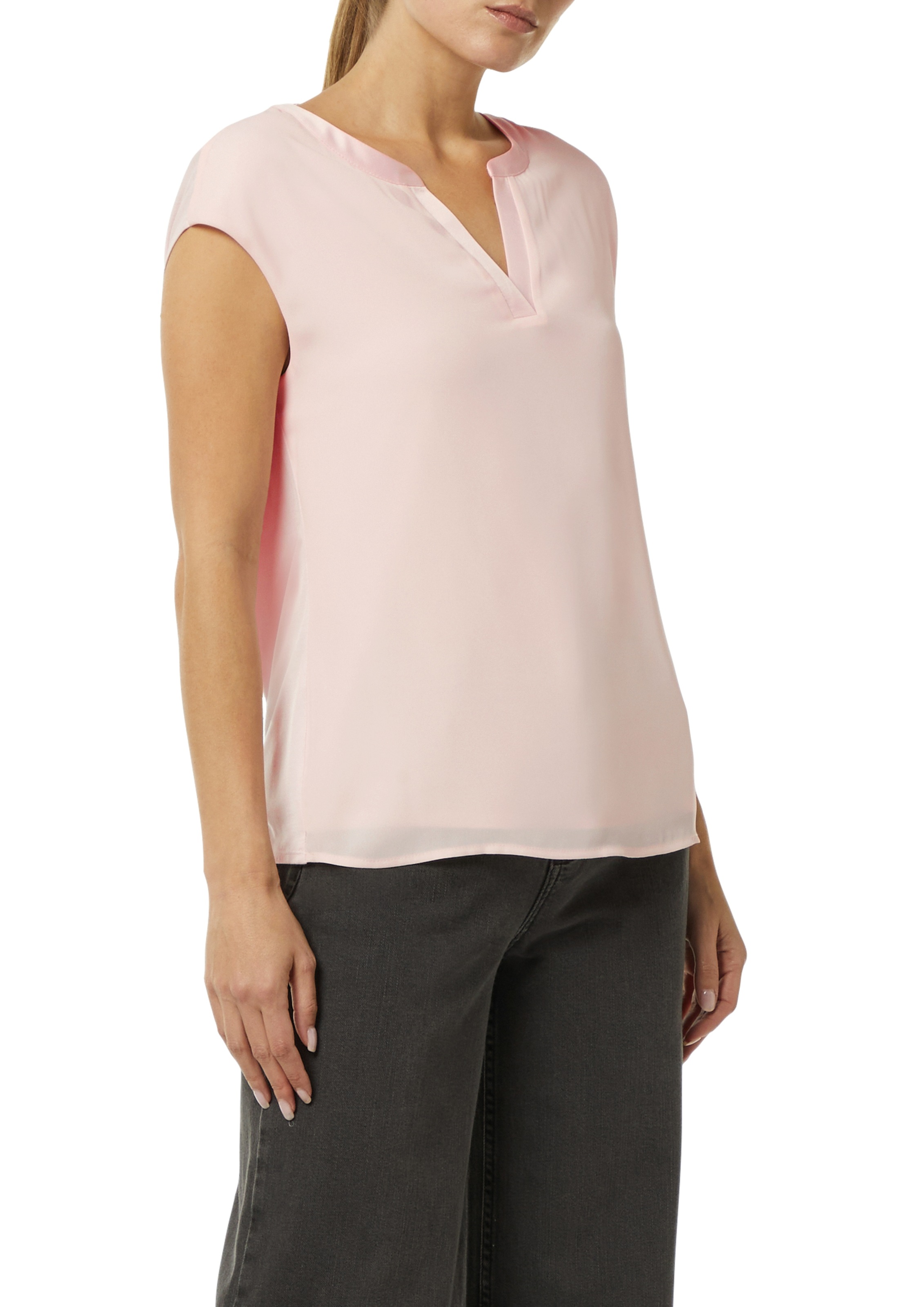 Comma T-Shirt mit Satinblende