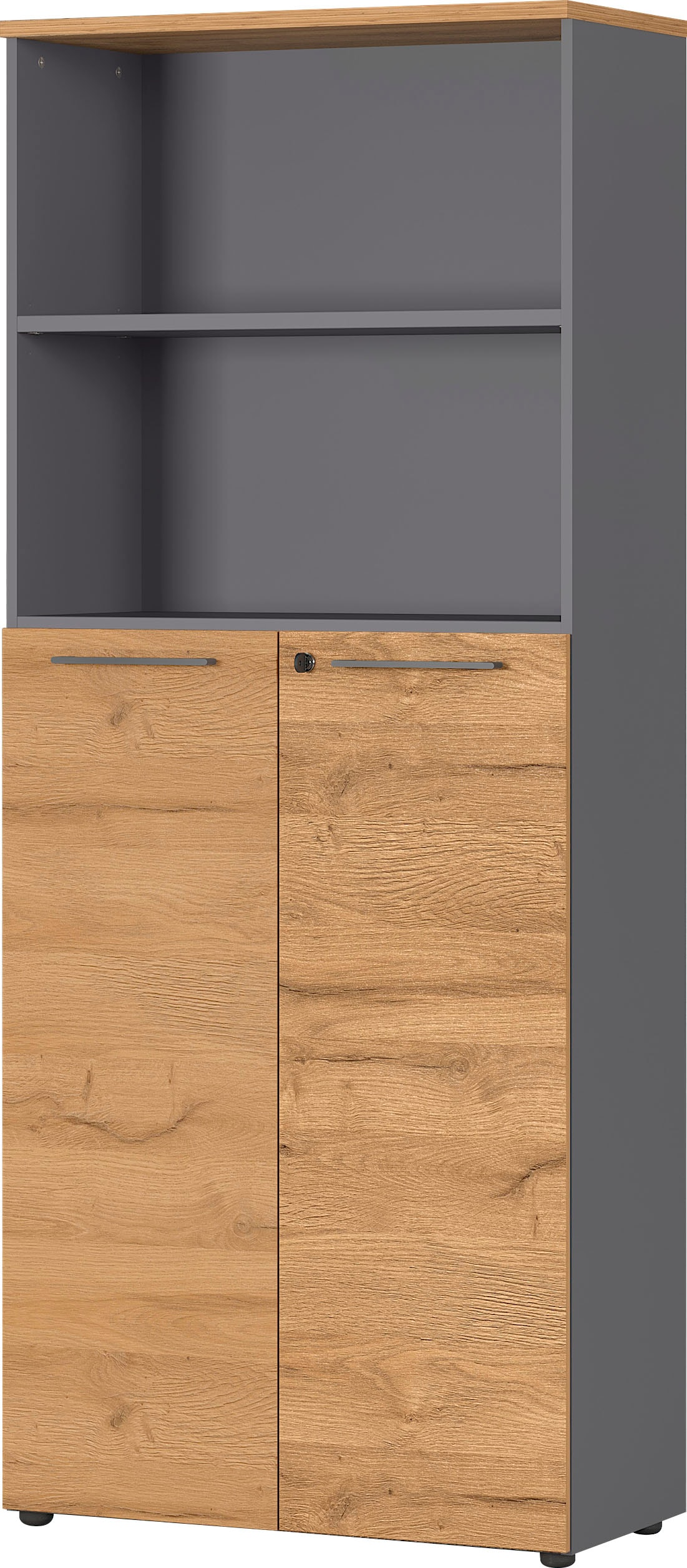GERMANIA Aktenschrank »GW-Agenda, Mehrzweckschrank, abschliessbar,«, optional mit 2 offenen Fächern, Masse 80x197 cm, Made in Germany
