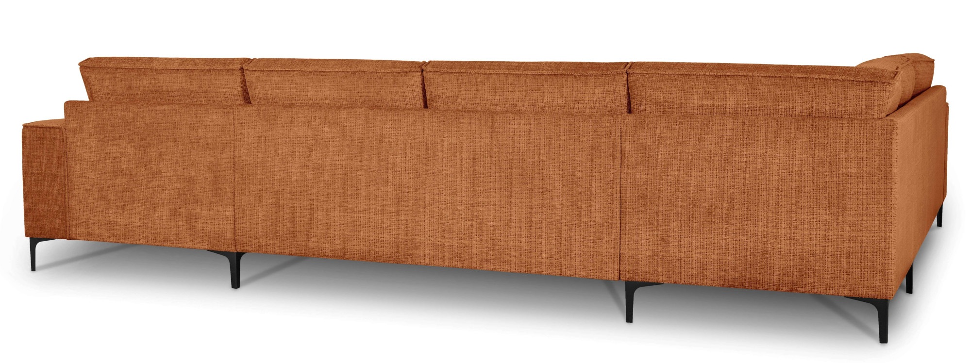 Places of Style Wohnlandschaft »XXL Sofa Oland, Struktur, Flachgewebe, Luxus-Microfaser, Boucle«, U-Form, 342 cm, Wellenunterfederung, Skandi-Design, Metallfüsse