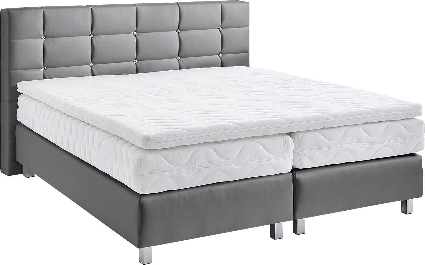 Westfalia Schlafkomfort Boxspringbett mit Knöpfen in Kristalloptik, wahlweise mit Topper