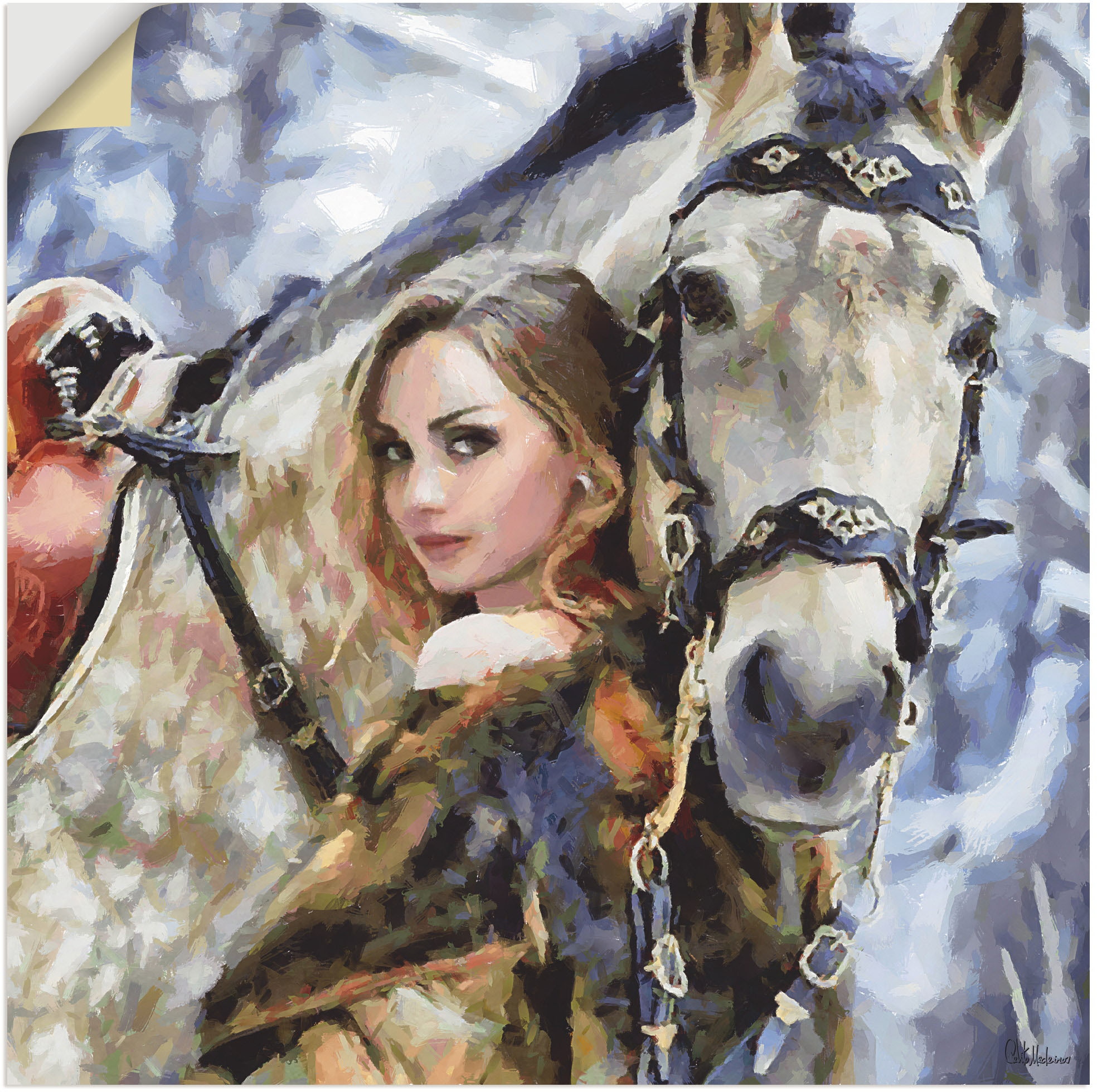Wandaufkleber als oder weissem Wandbild Artland Portrait, »Mädchen Poster (1 in Leinwandbild, online St.), | bestellen mit Grössen Pferd«, Alubild, versch. Jelmoli-Versand