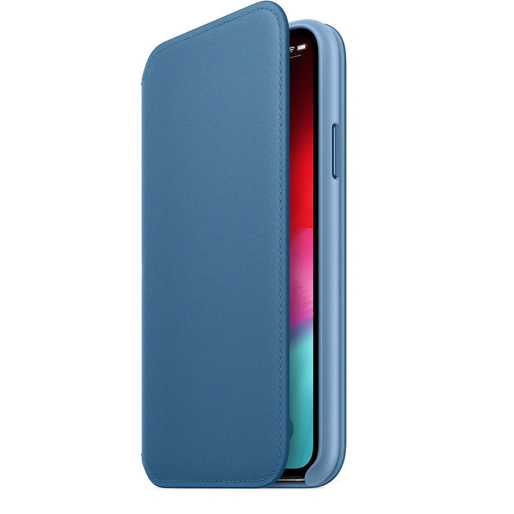 Apple Handyhülle »Apple iPhone Xs Leder Folio Cape Cod Blue«, MRX02ZM/A