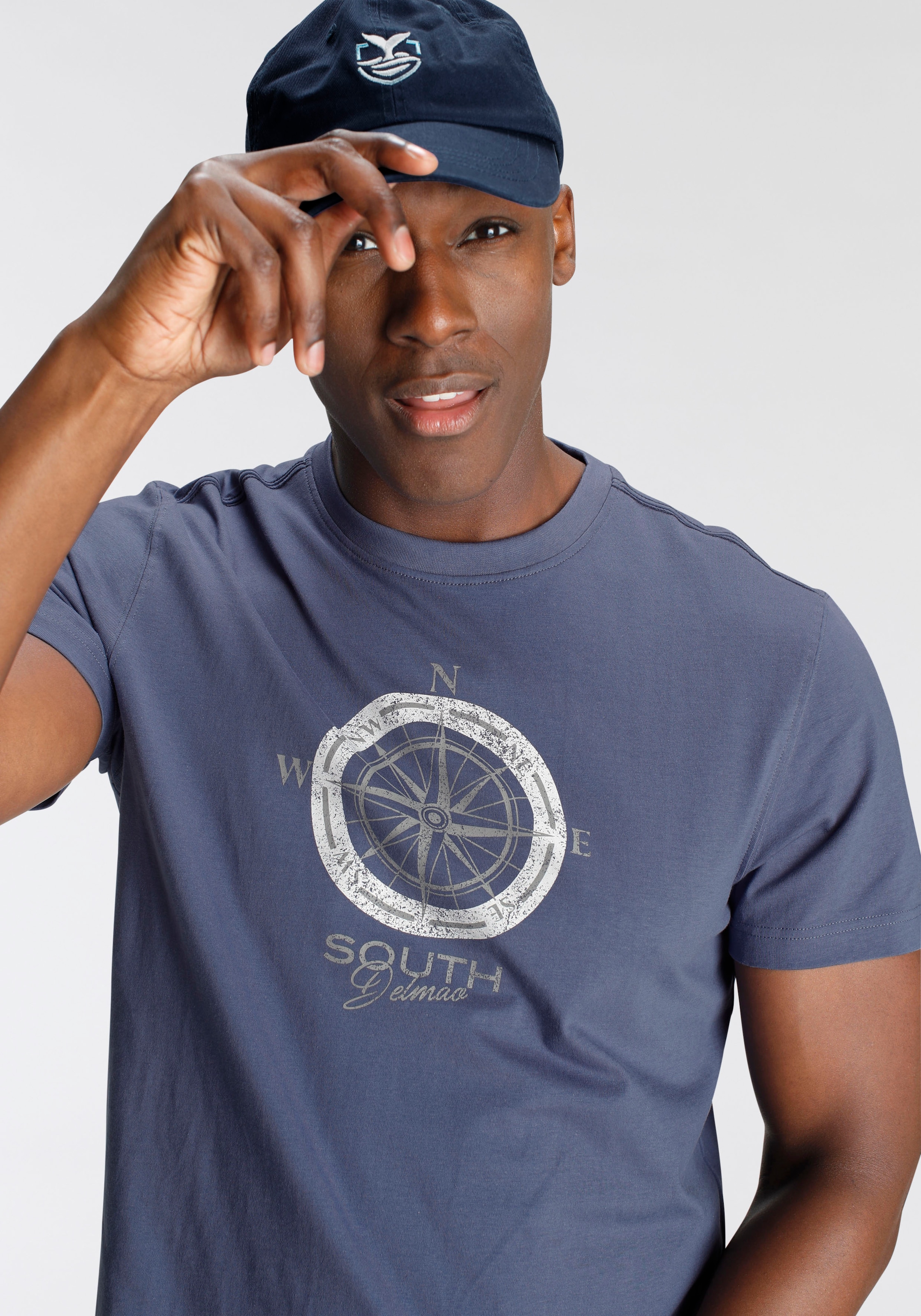 DELMAO T-Shirt, Kurzarm, bedruckt, Rundhals, aus Baumwolle